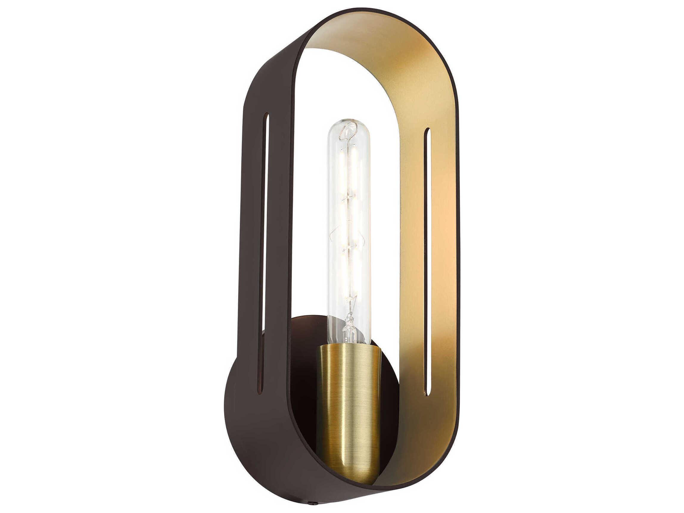 Livex Lighting Ravena 1-Light Bronze Antique Brass Wall Sconce