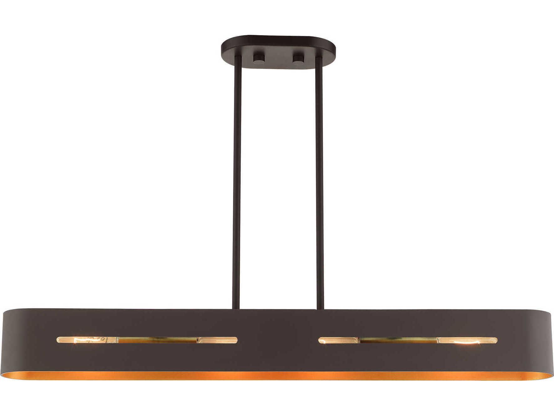 Livex Lighting Ravena 4-Light Bronze Antique Brass Island Pendant