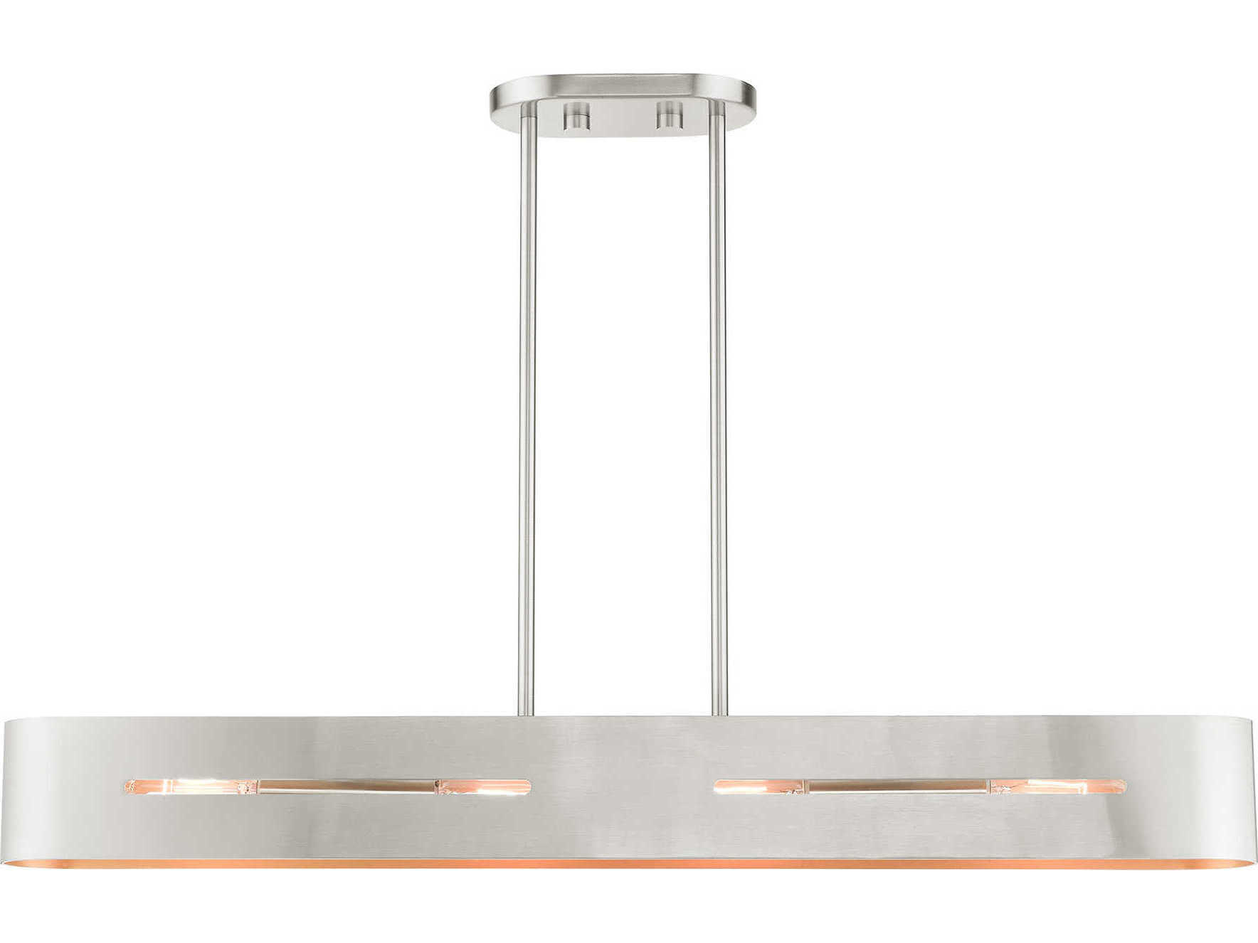 Livex Lighting Ravena 4-Light Brushed Nickel Gold Island Pendant