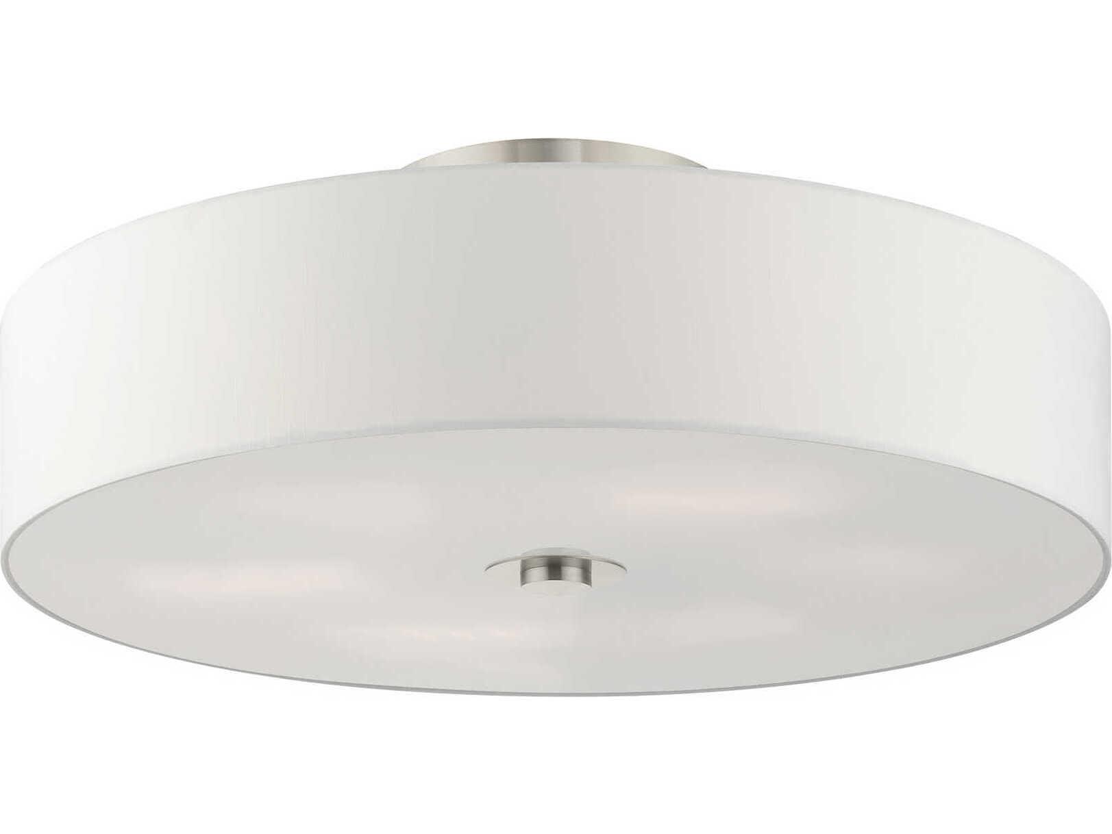 Livex Lighting Meridian 6-Light Brushed Nickel Drum Semi Flush Mount