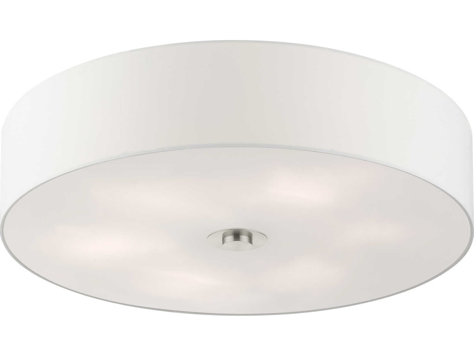 Livex Lighting Meridian 6-Light Brushed Nickel Drum Semi Flush Mount