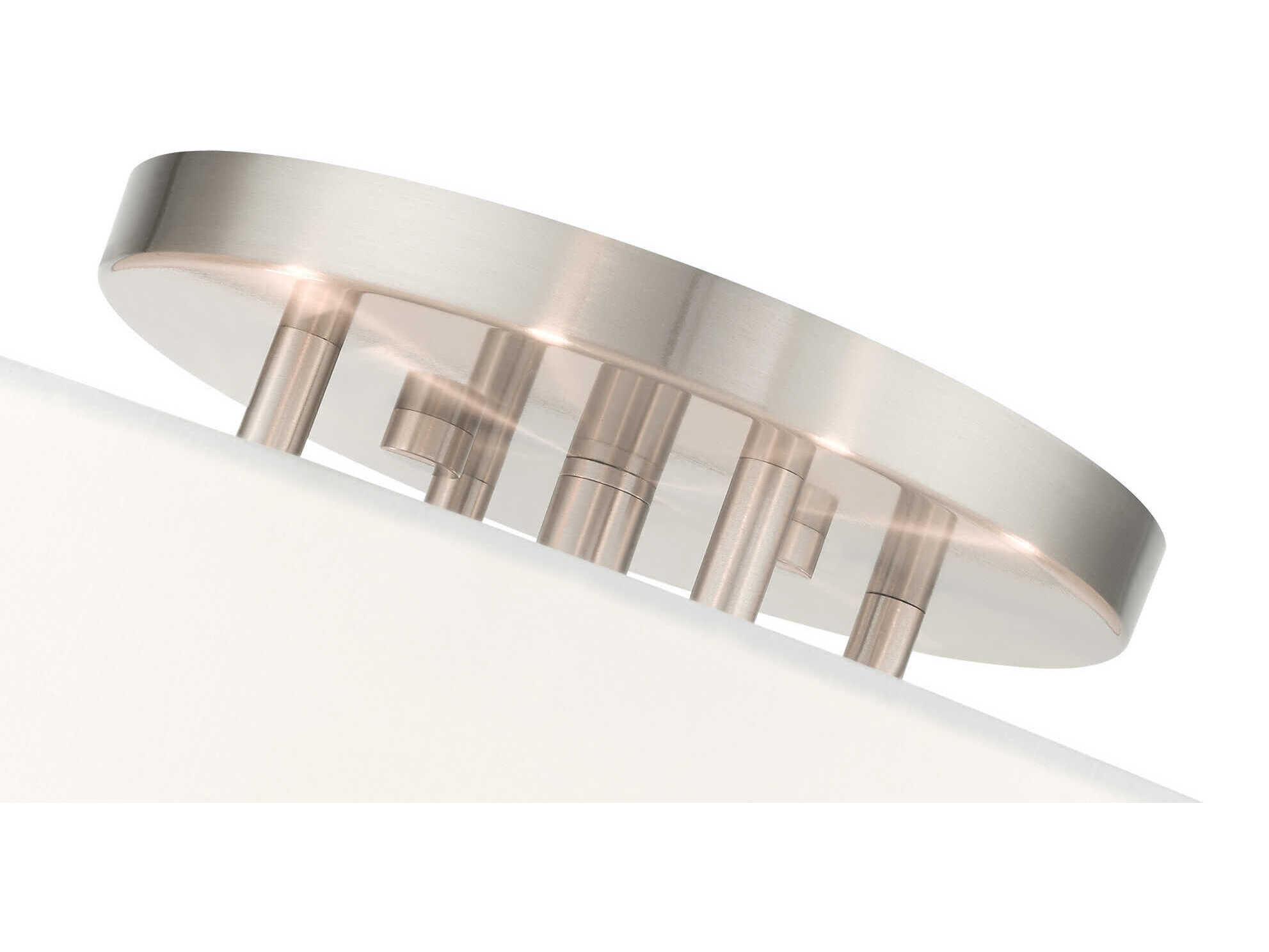 Livex Lighting Meridian 6-Light Brushed Nickel Drum Semi Flush Mount