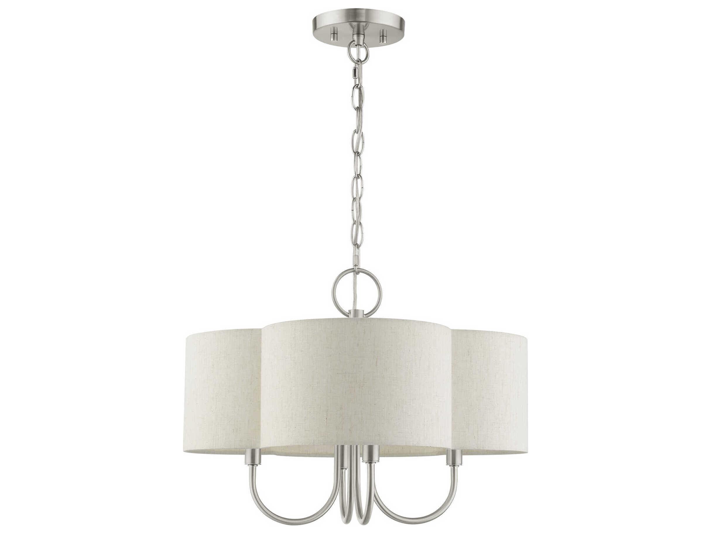Livex Lighting Solstice 4-Light Brushed Nickel Candelabra Chandelier