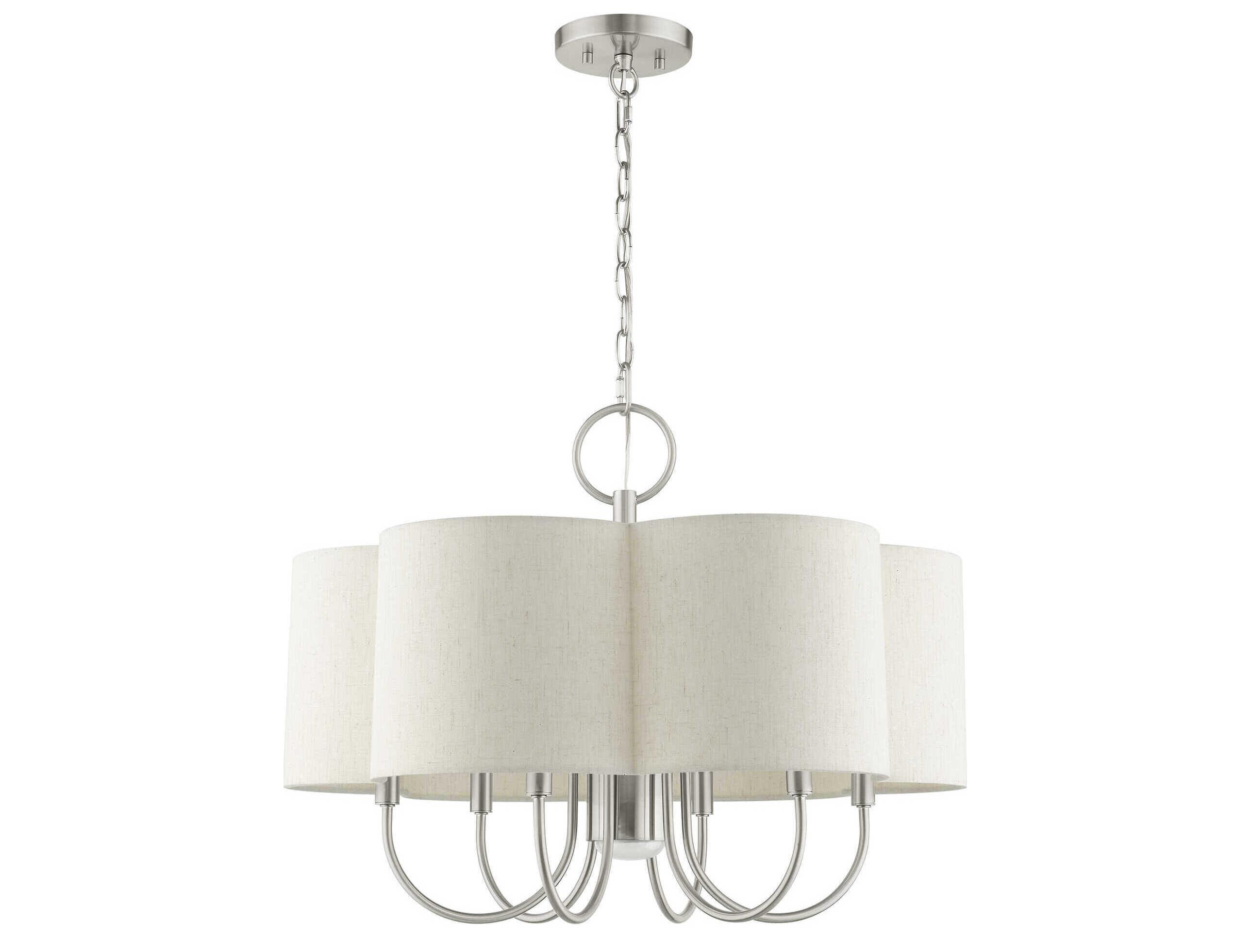 Livex Lighting Solstice 7-Light Brushed Nickel Candelabra Chandelier