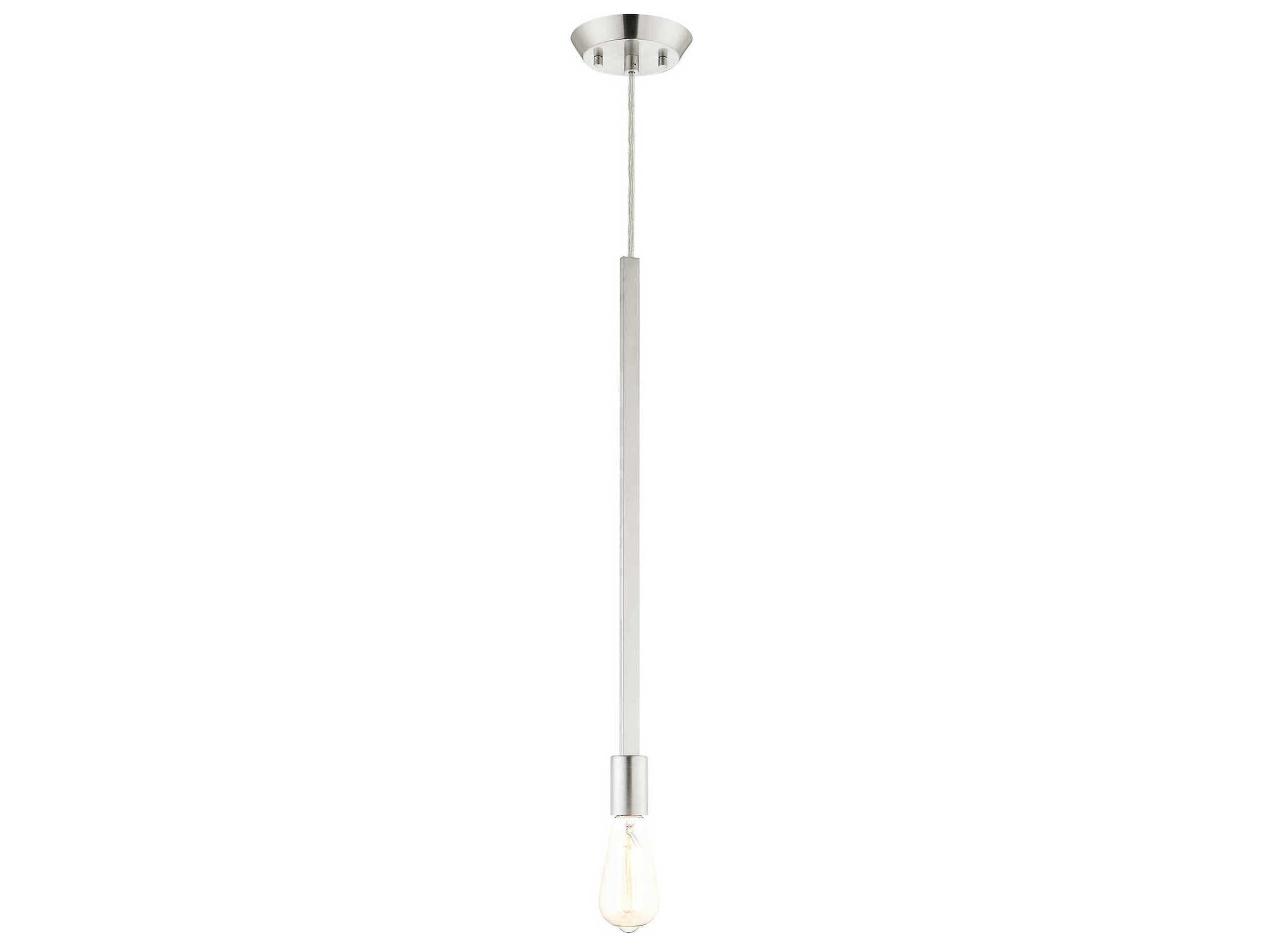 Livex Lighting Prague 1-Light Brushed Nickel Mini Pendant