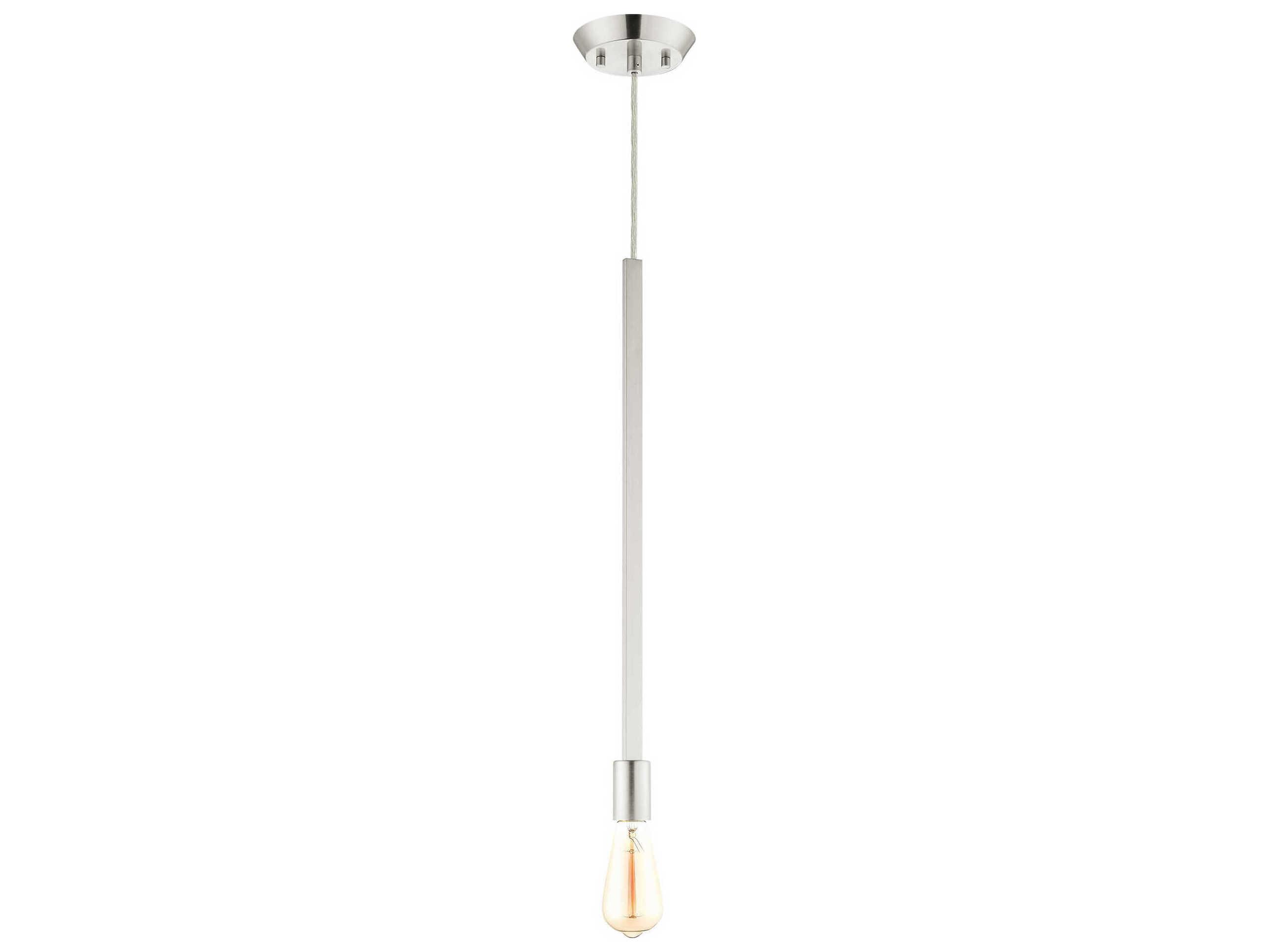 Livex Lighting Prague 1-Light Brushed Nickel Mini Pendant