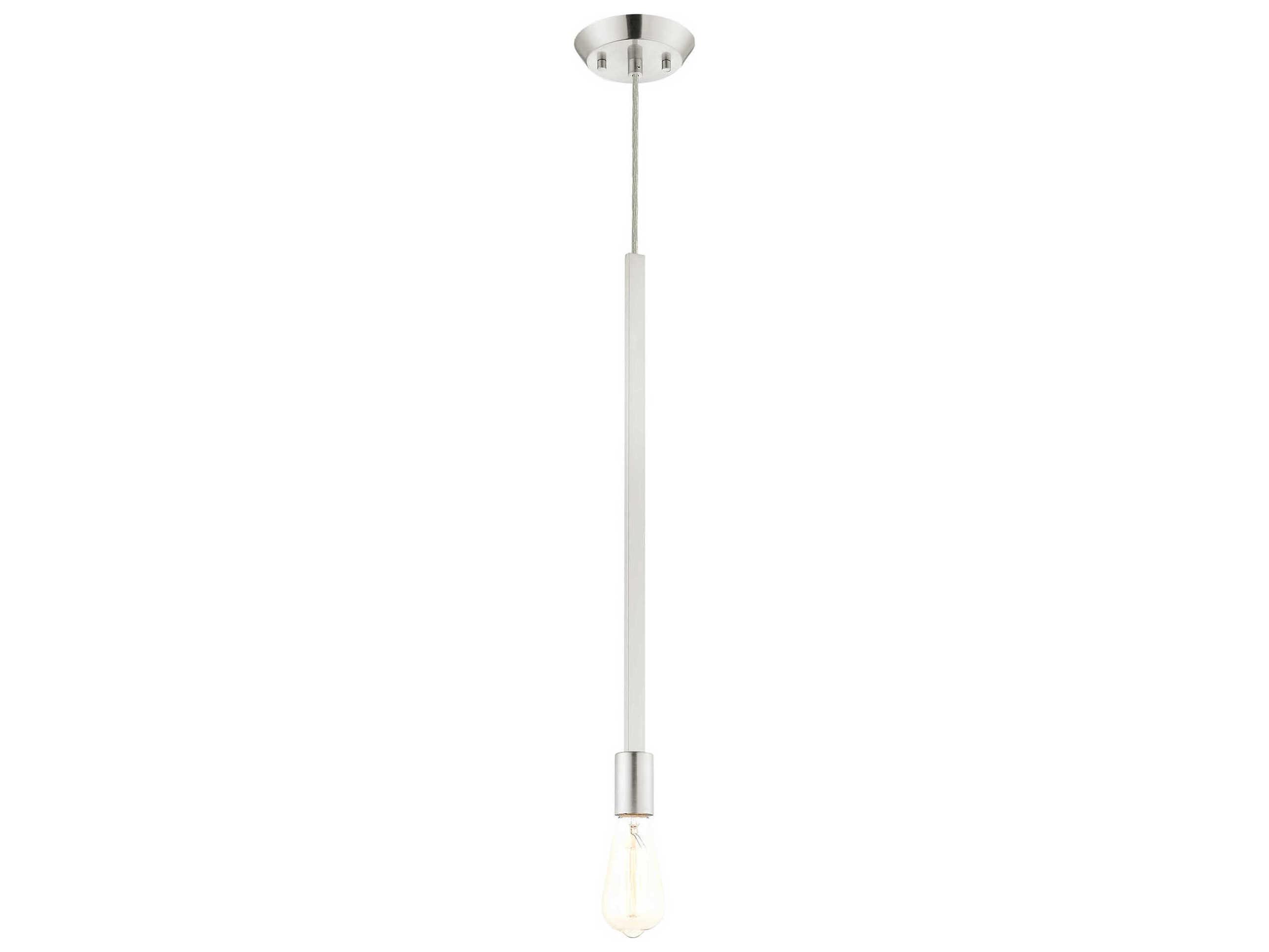 Livex Lighting Prague 1-Light Brushed Nickel Mini Pendant