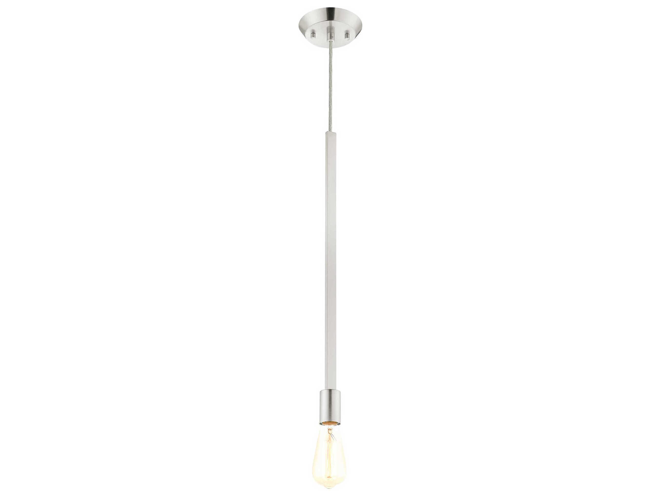 Livex Lighting Prague 1-Light Brushed Nickel Mini Pendant