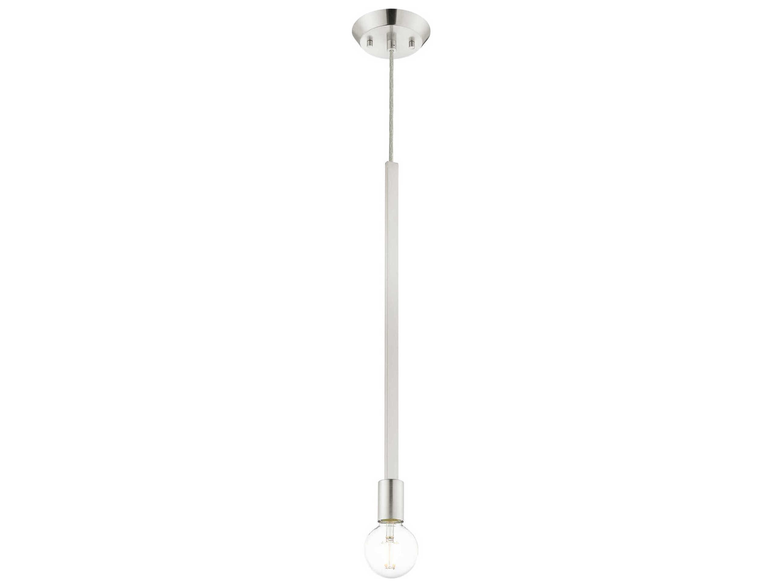 Livex Lighting Prague 1-Light Brushed Nickel Mini Pendant