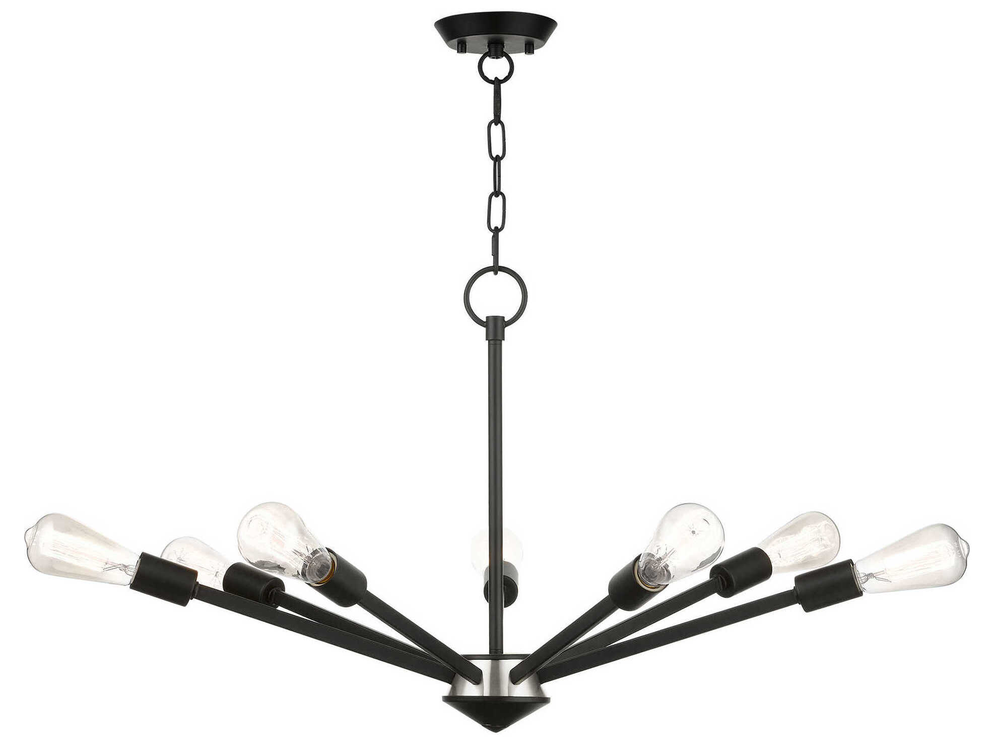 Livex Lighting Prague 7-Light Black Brushed Nickel Sputnik Chandelier