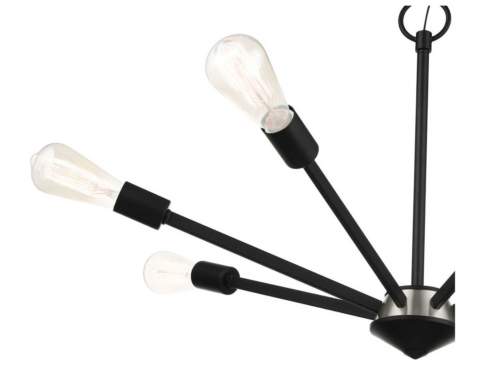 Livex Lighting Prague 7-Light Black Brushed Nickel Sputnik Chandelier