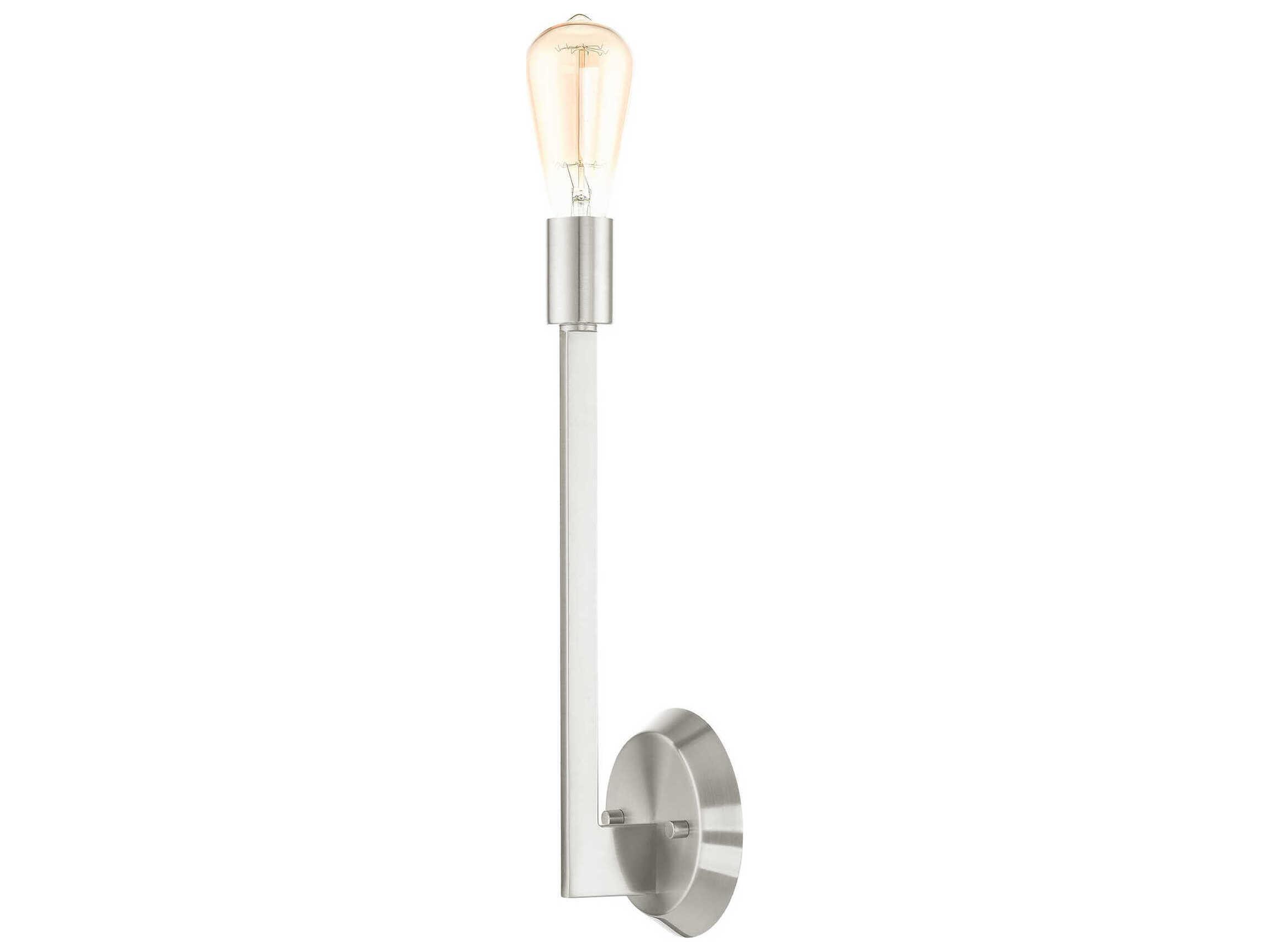 Livex Lighting Prague 1-Light Brushed Nickel Wall Sconce