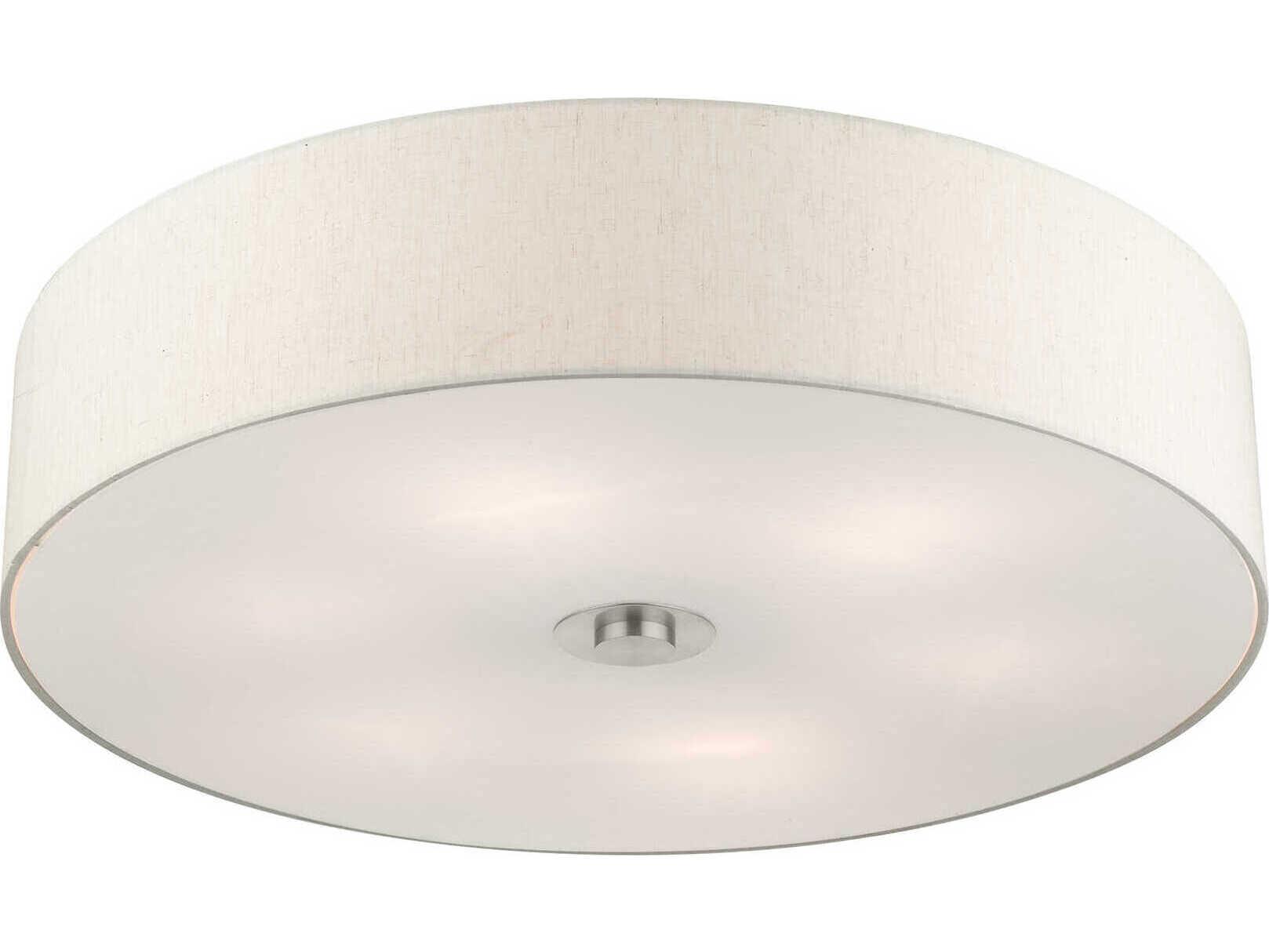 Livex Lighting Meridian 6-Light Brushed Nickel Drum Semi Flush Mount