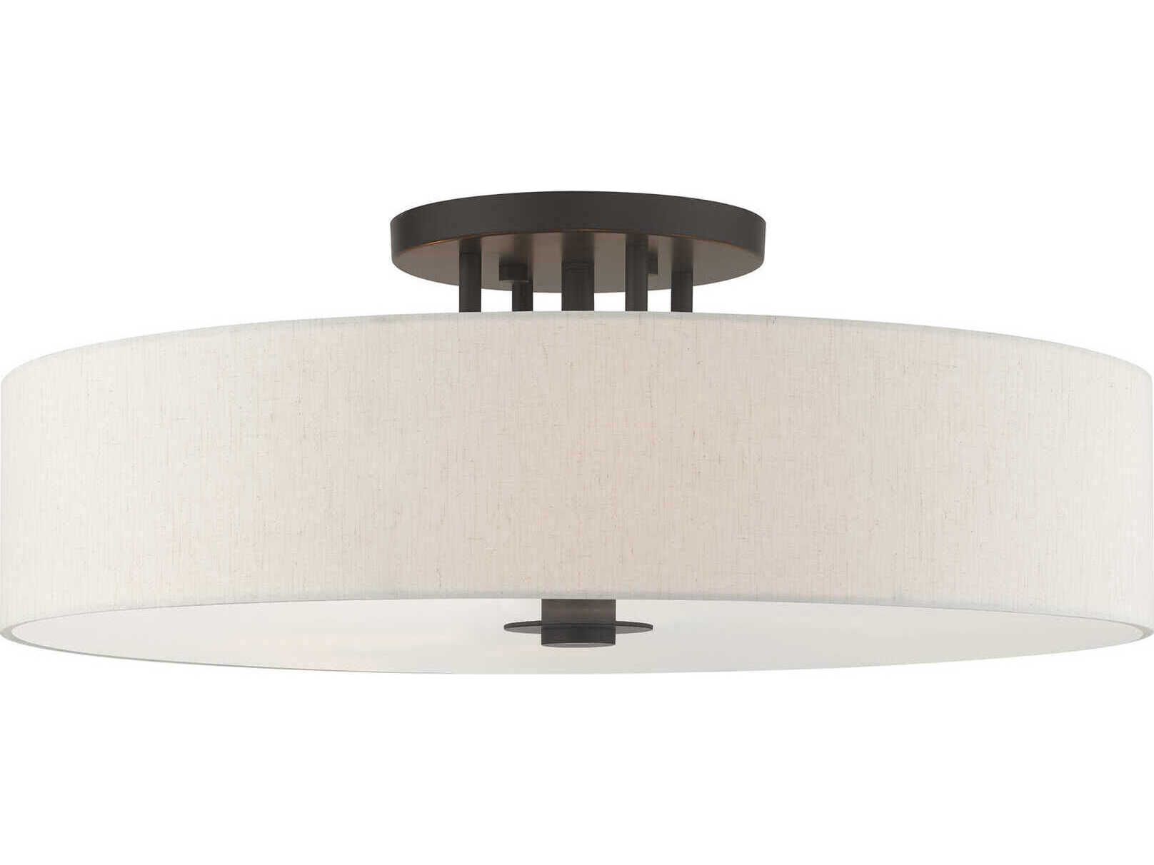 Livex Lighting Meridian 6-Light English Bronze Drum Semi Flush Mount