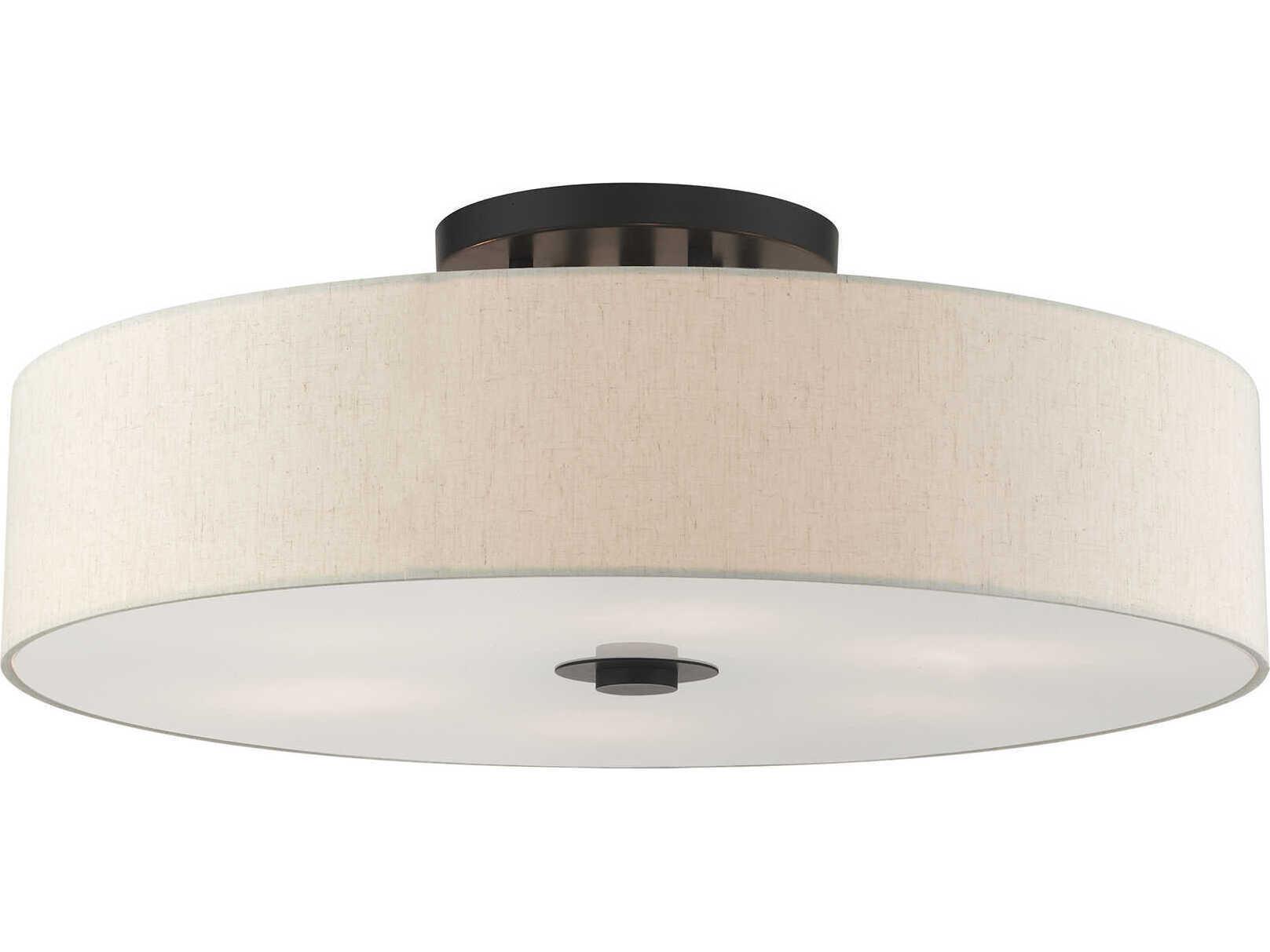 Livex Lighting Meridian 6-Light English Bronze Drum Semi Flush Mount