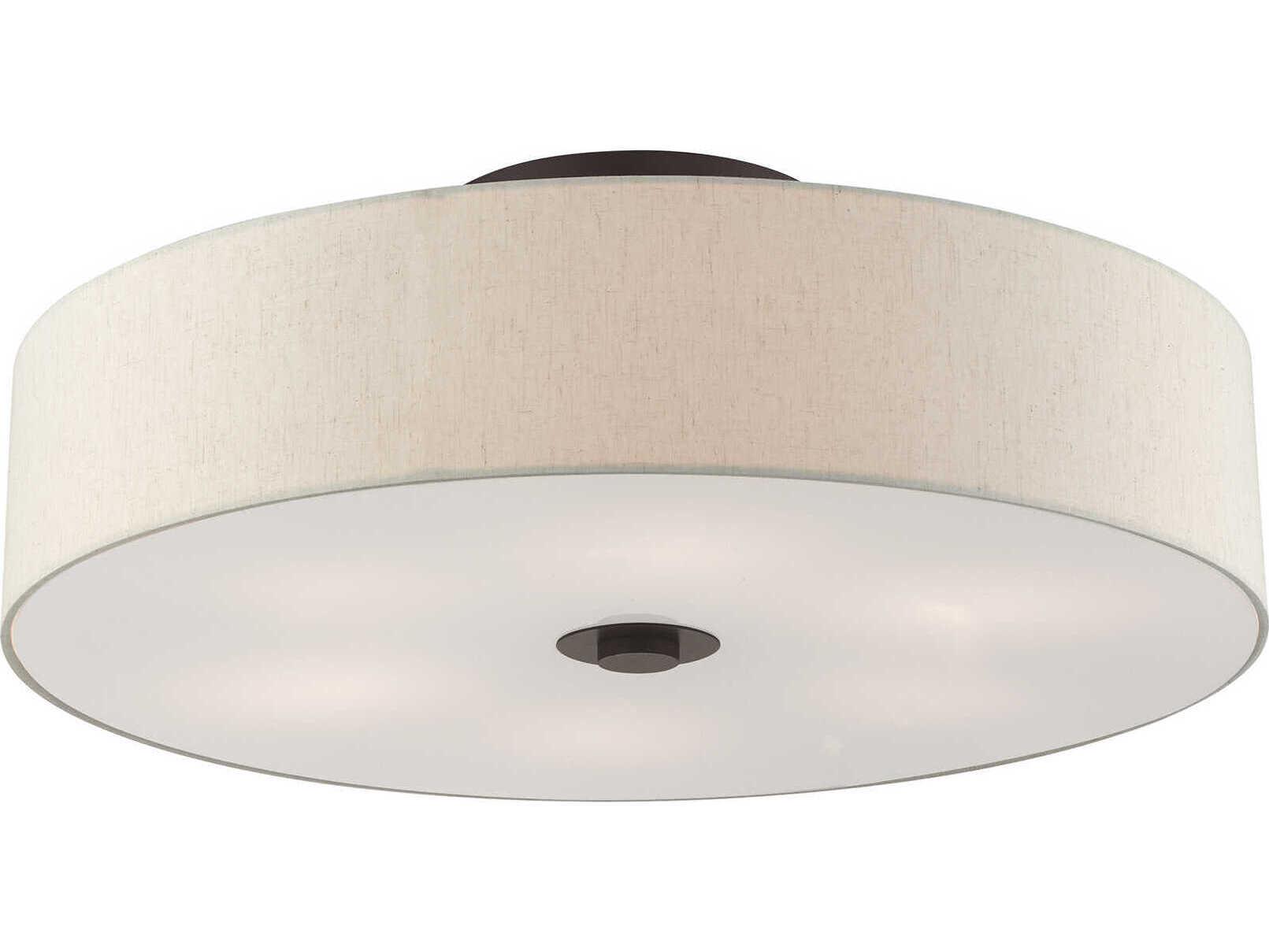 Livex Lighting Meridian 6-Light English Bronze Drum Semi Flush Mount