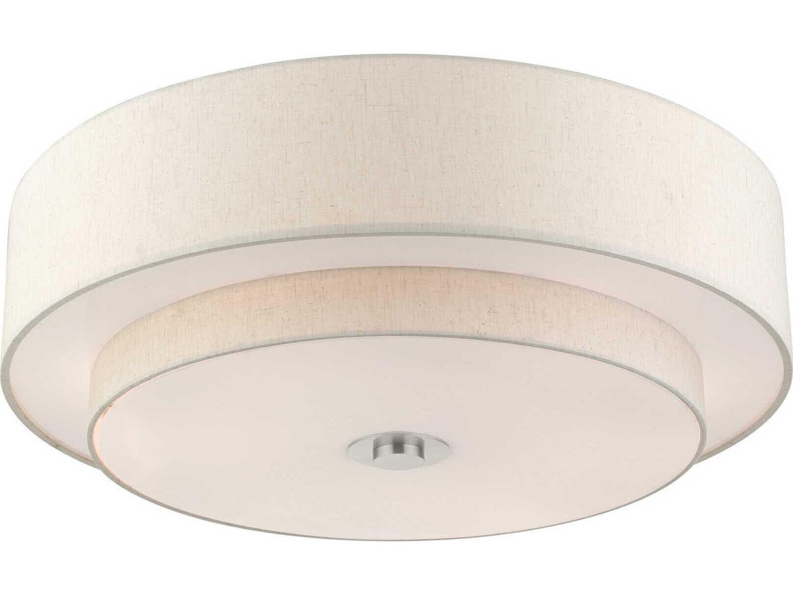 Livex Lighting Meridian 6-Light Brushed Nickel Drum Semi Flush Mount