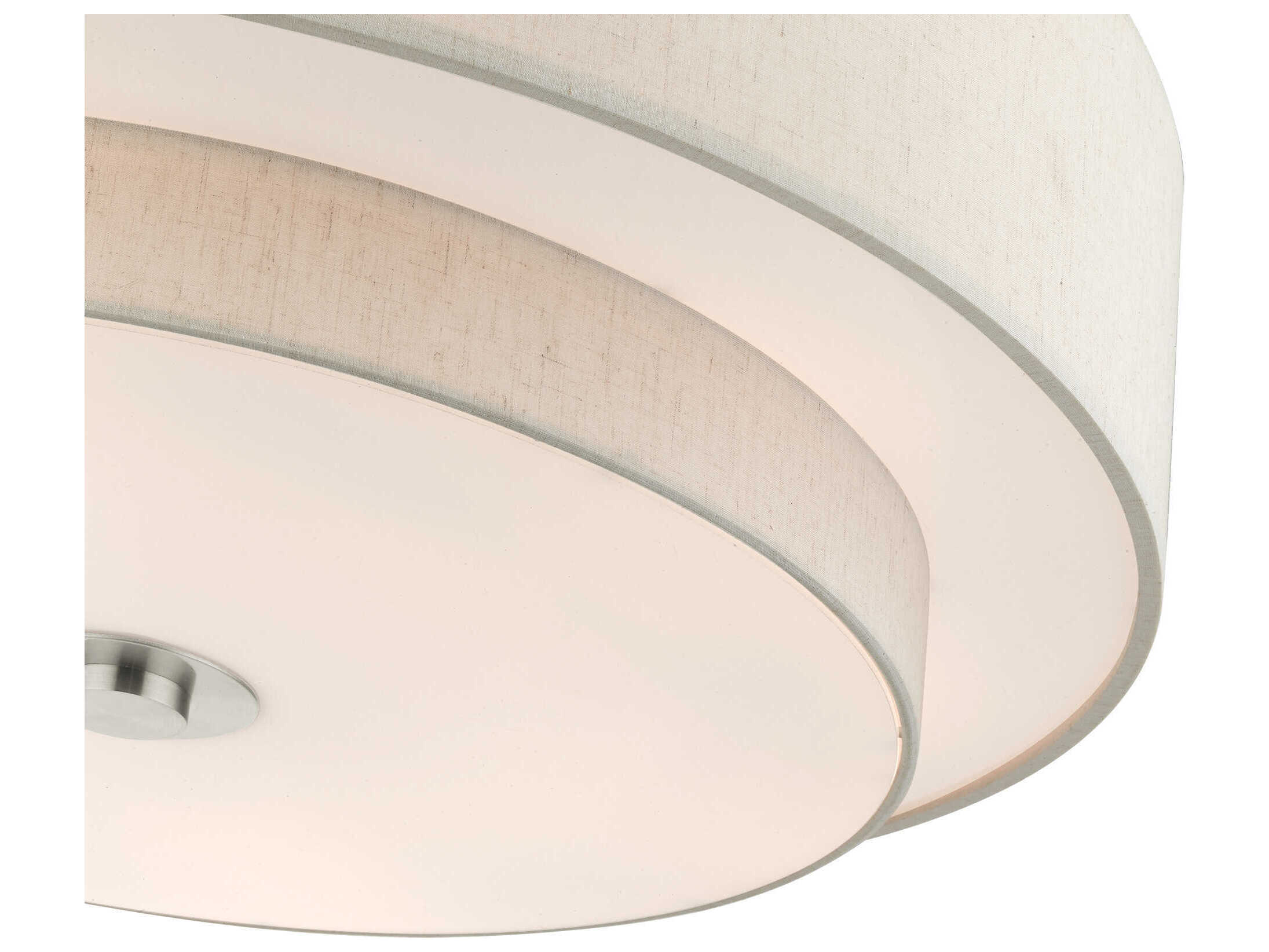 Livex Lighting Meridian 6-Light Brushed Nickel Drum Semi Flush Mount