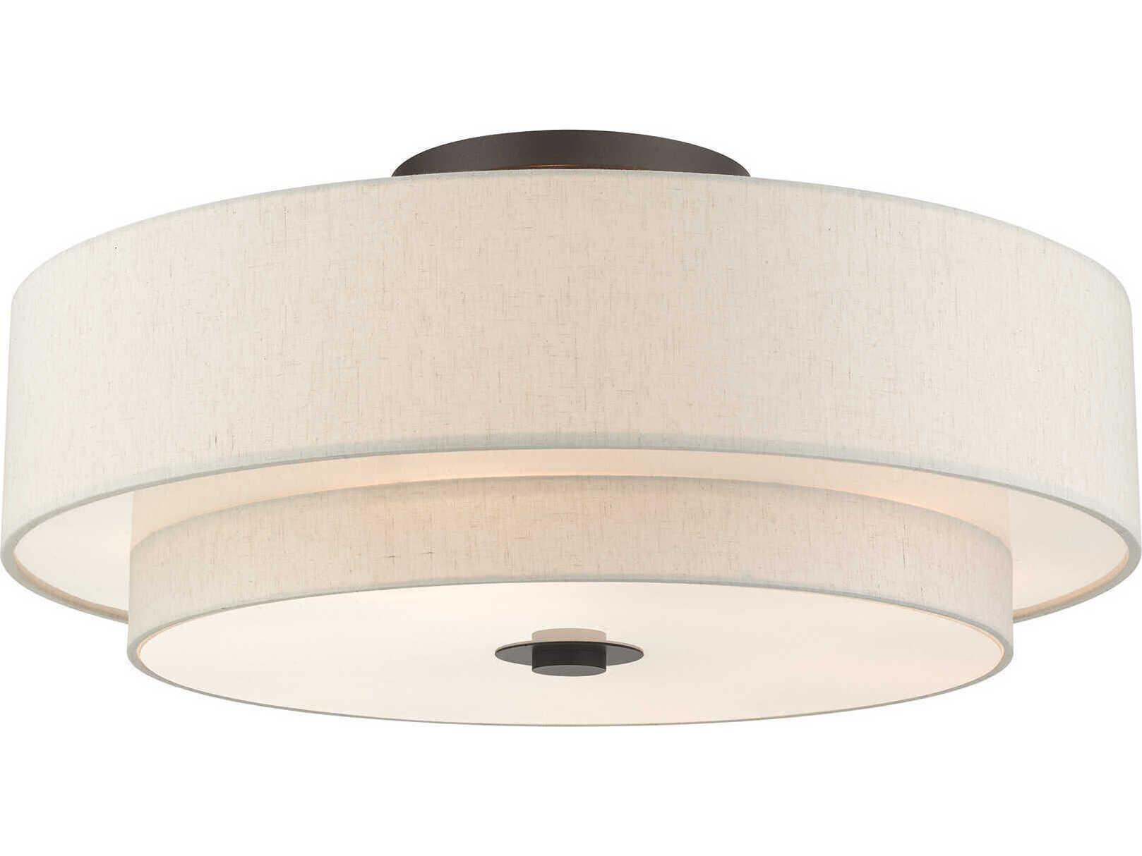 Livex Lighting Meridian 6-Light English Bronze Drum Semi Flush Mount