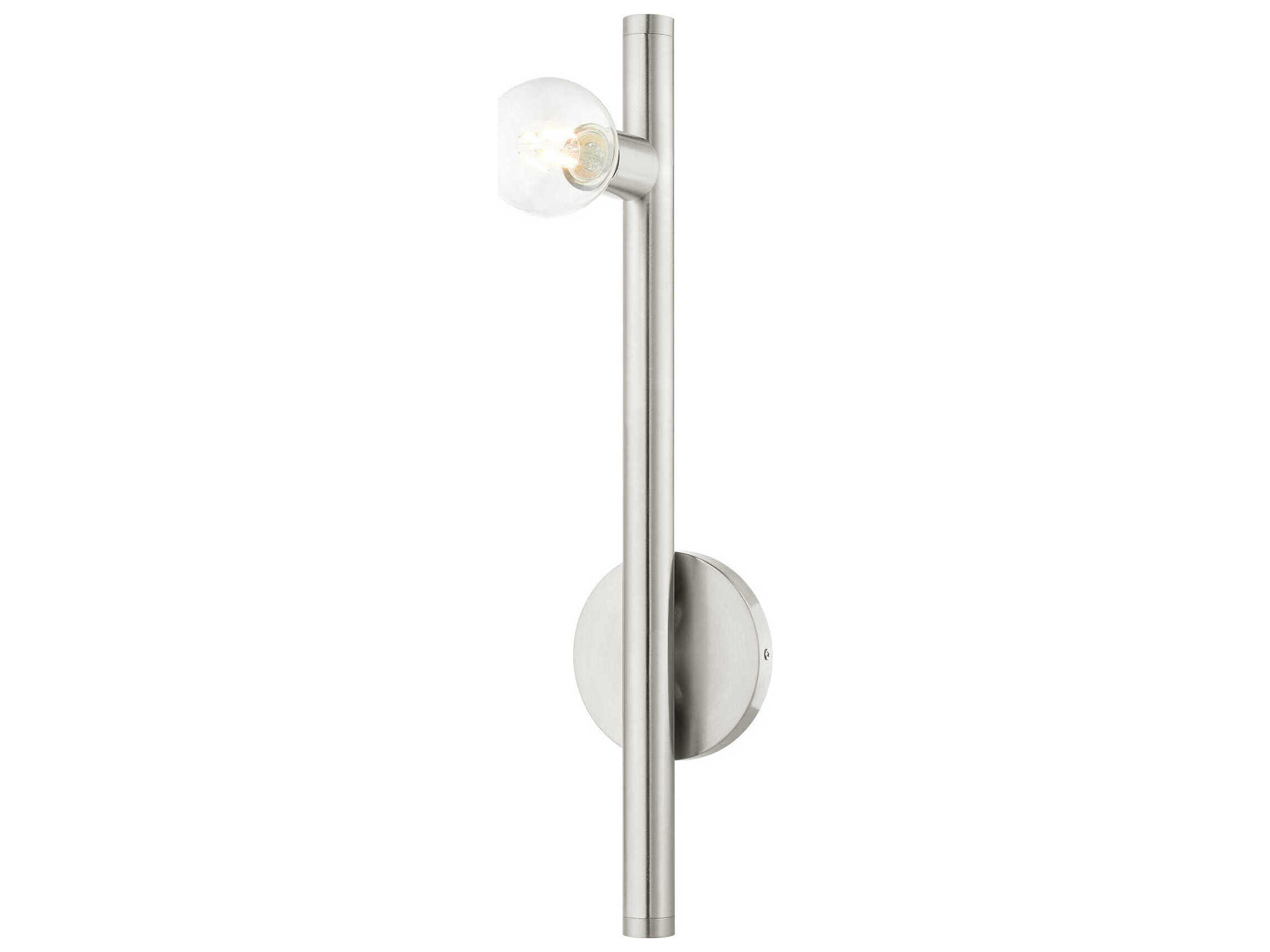 Livex Lighting Bannister 1-Light Brushed Nickel Brass Wall Sconce