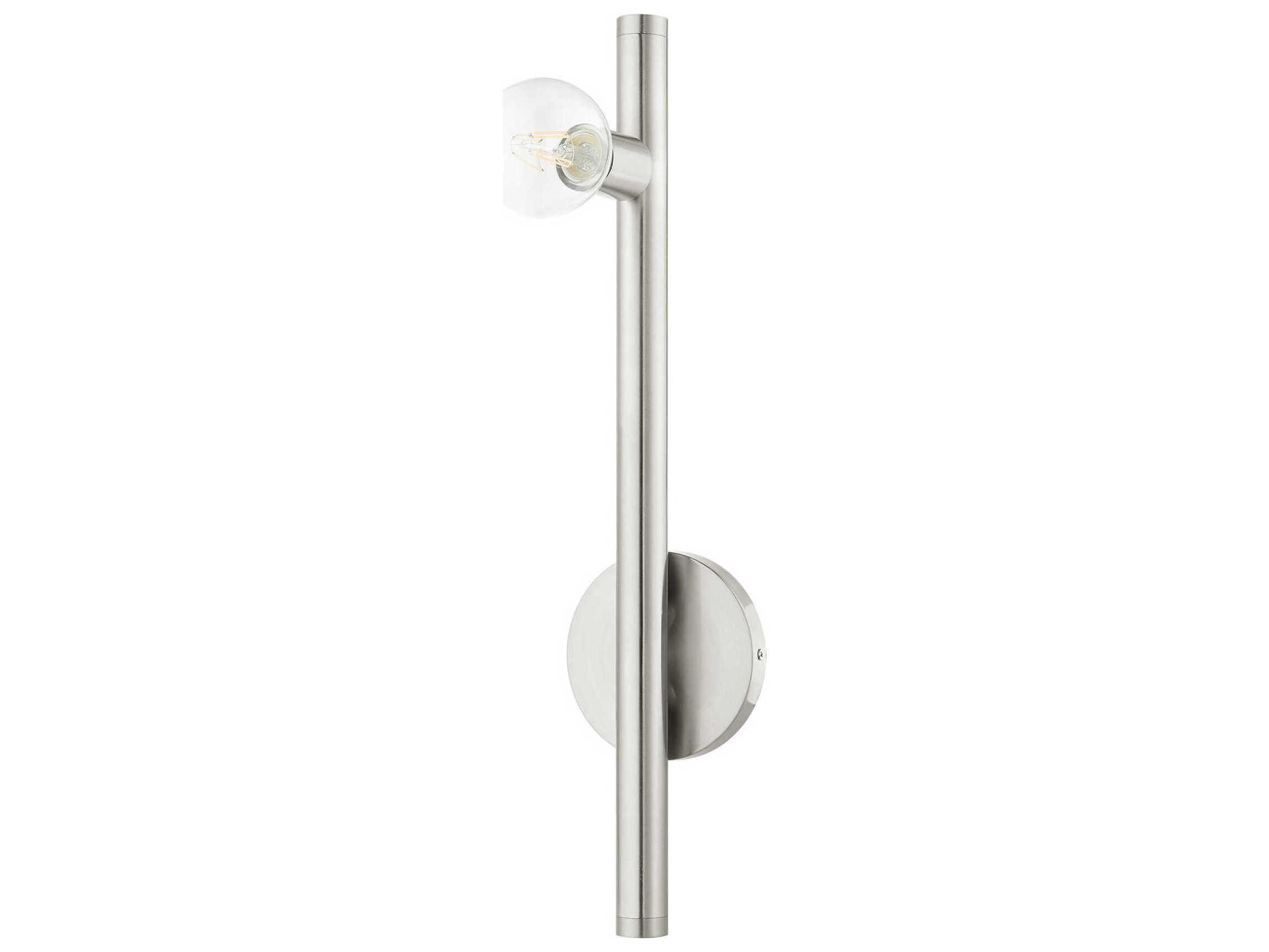 Livex Lighting Bannister 1-Light Brushed Nickel Brass Wall Sconce