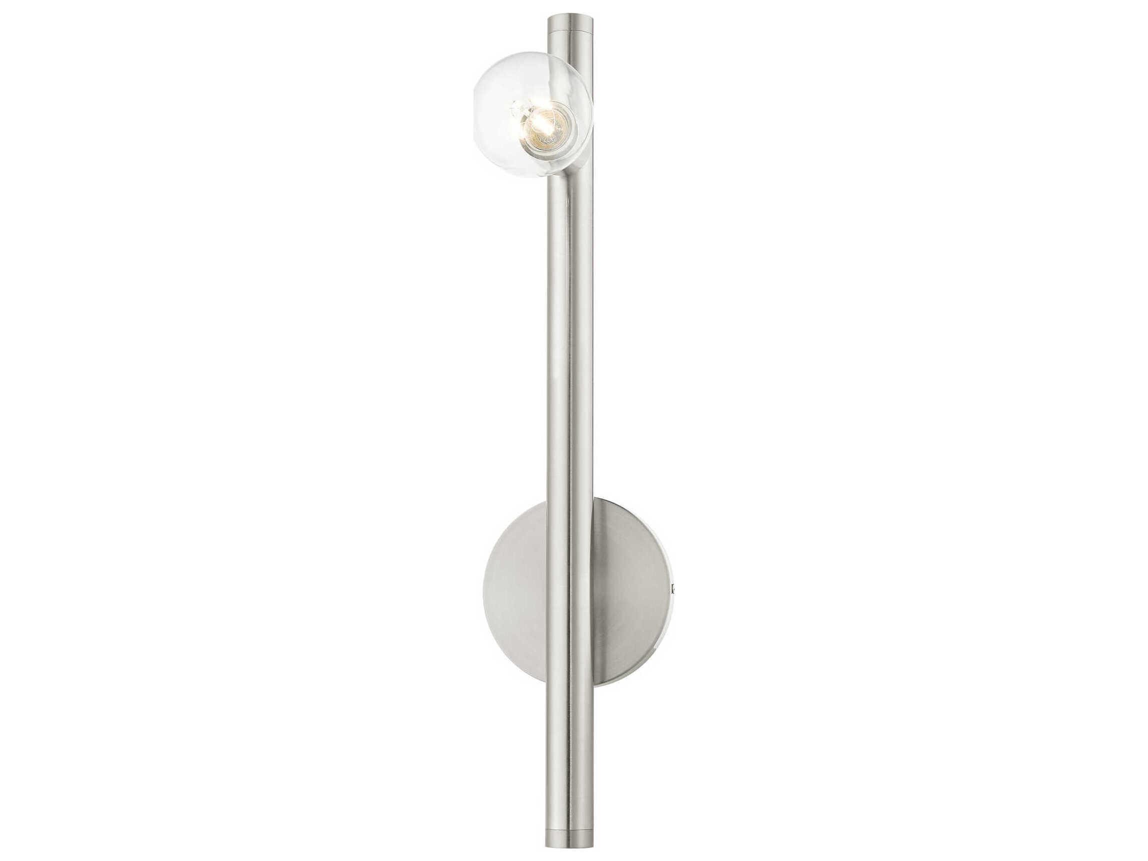 Livex Lighting Bannister 1-Light Brushed Nickel Brass Wall Sconce