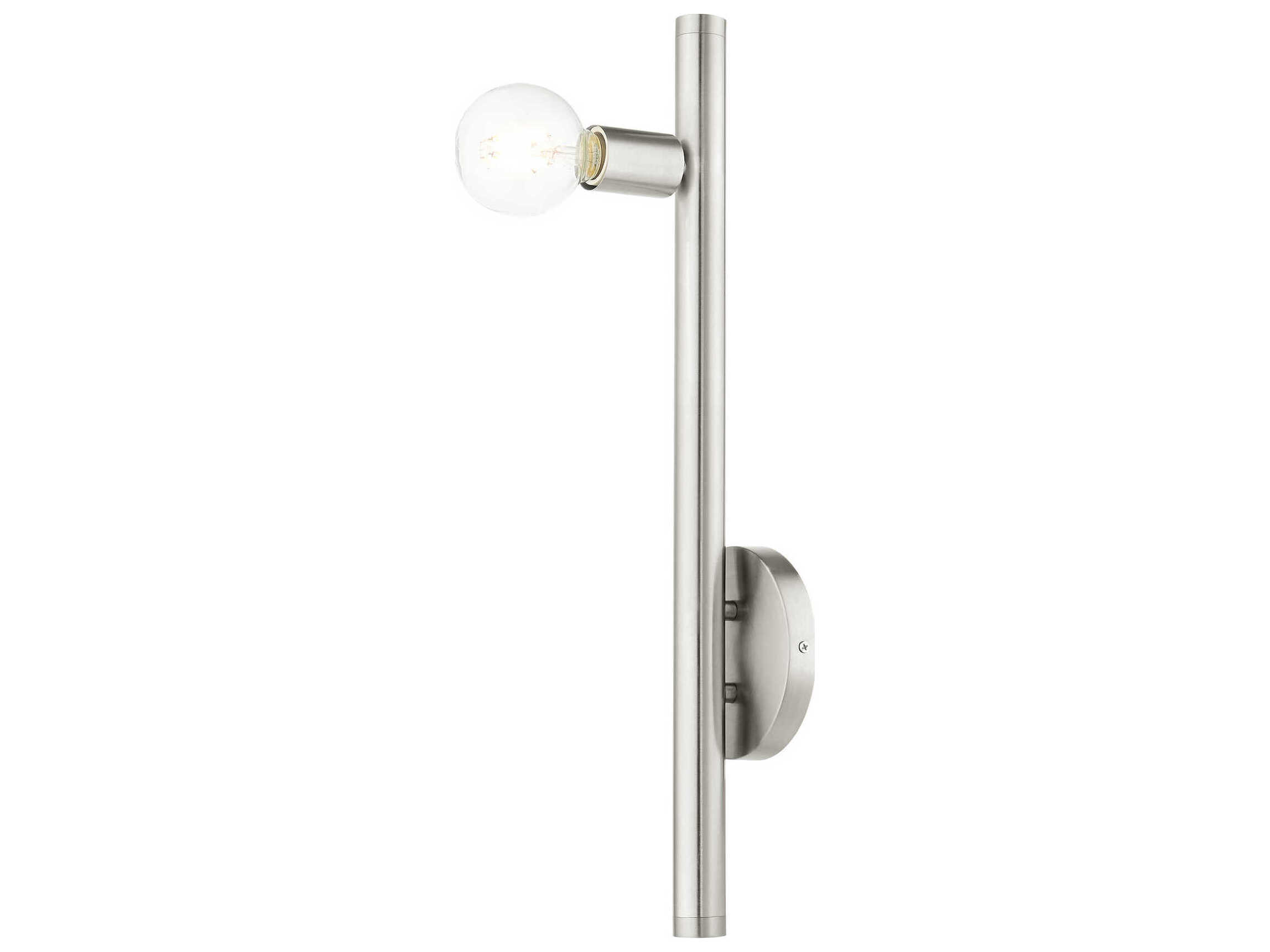 Livex Lighting Bannister 1-Light Brushed Nickel Brass Wall Sconce