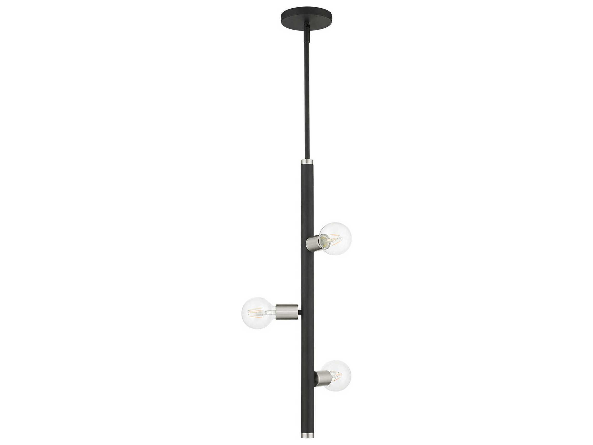 Livex Lighting Bannister 3-Light Black Linear Mini Pendant