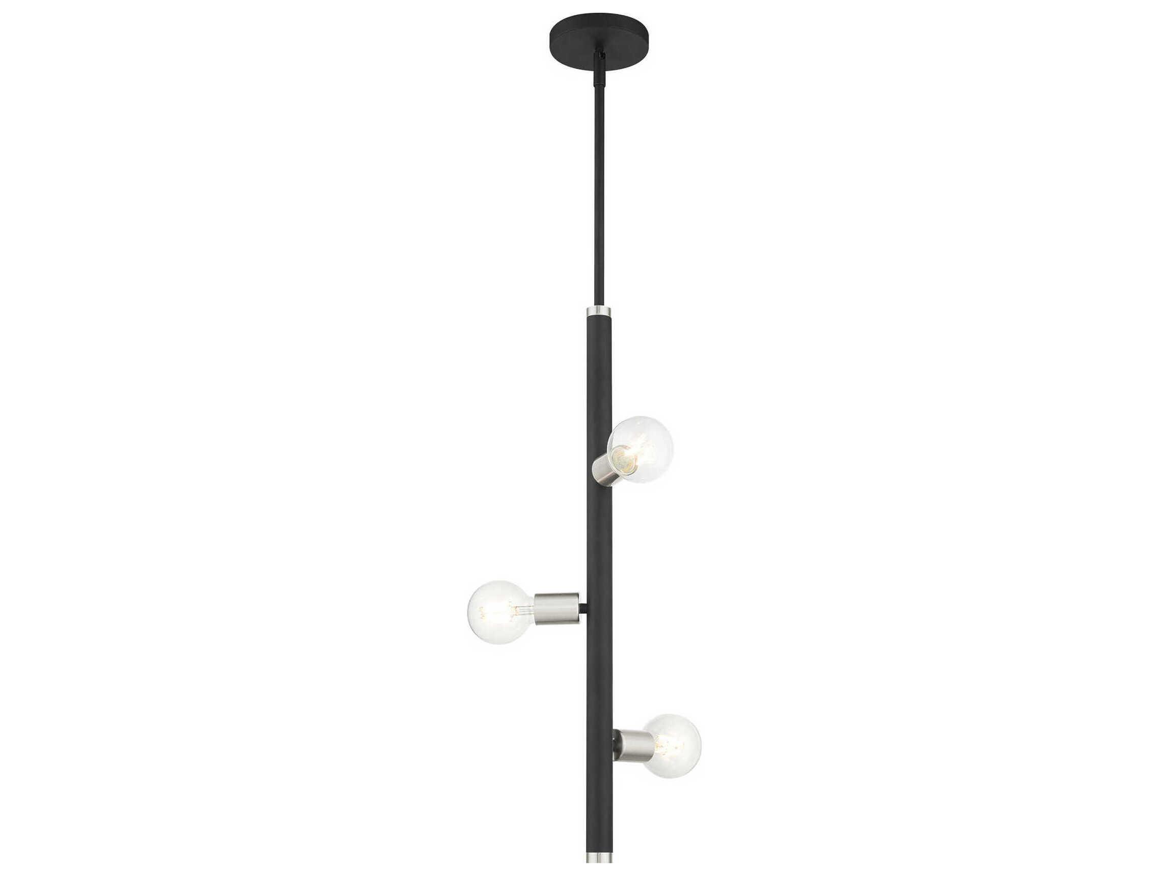 Livex Lighting Bannister 3-Light Black Linear Mini Pendant