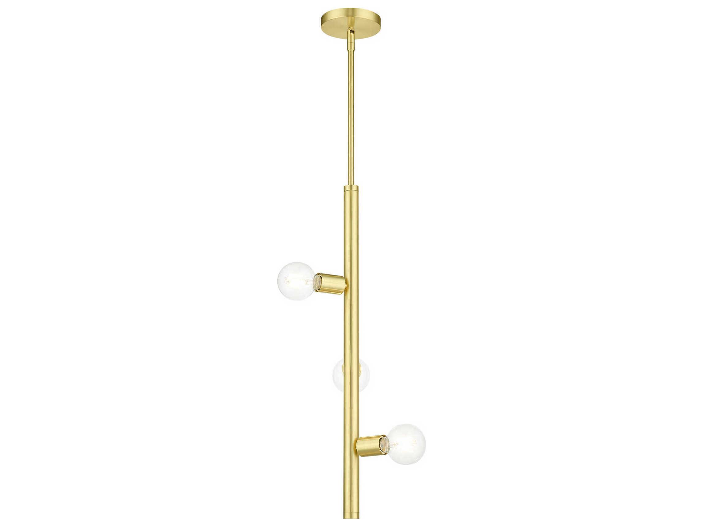 Livex Lighting Bannister 3-Light Satin Brass Linear Mini Pendant