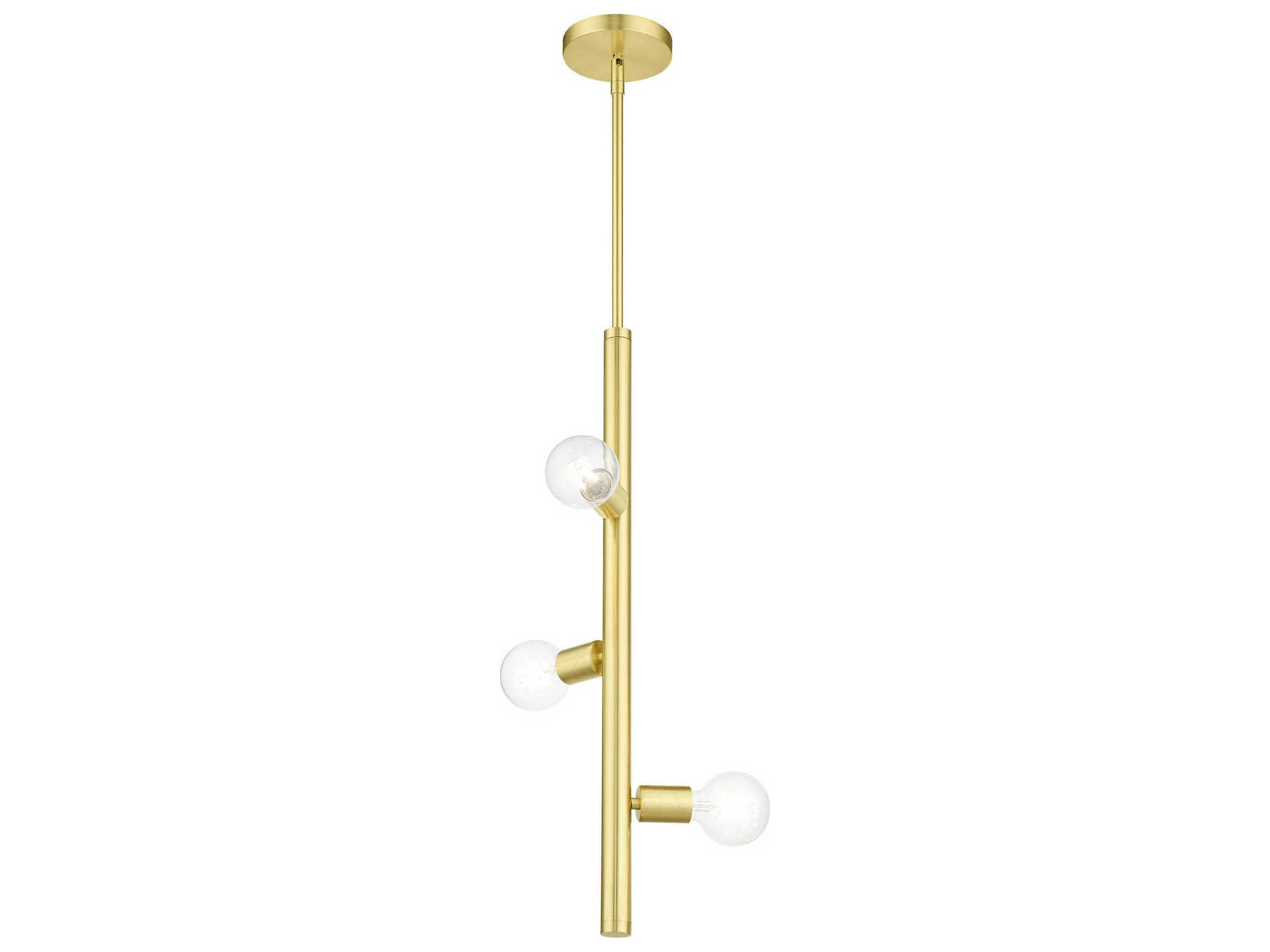 Livex Lighting Bannister 3-Light Satin Brass Linear Mini Pendant