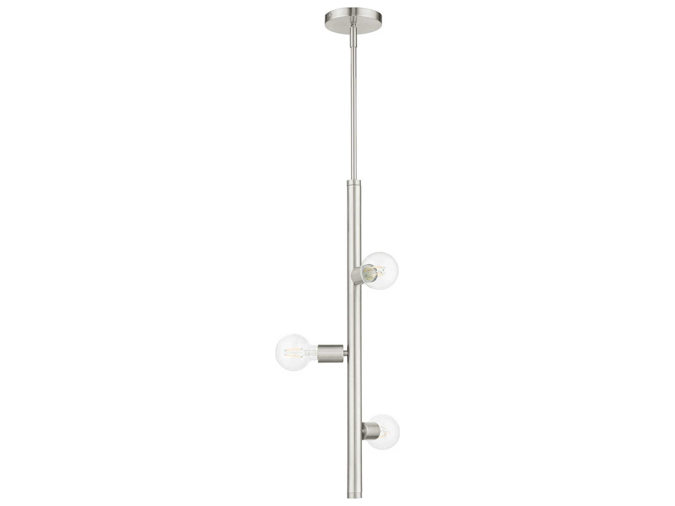 Livex Lighting Bannister 3-Light Brushed Nickel Linear Mini Pendant
