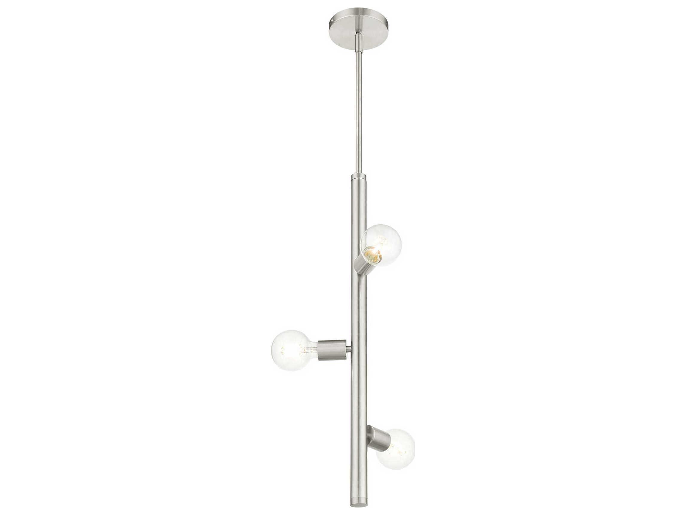 Livex Lighting Bannister 3-Light Brushed Nickel Linear Mini Pendant