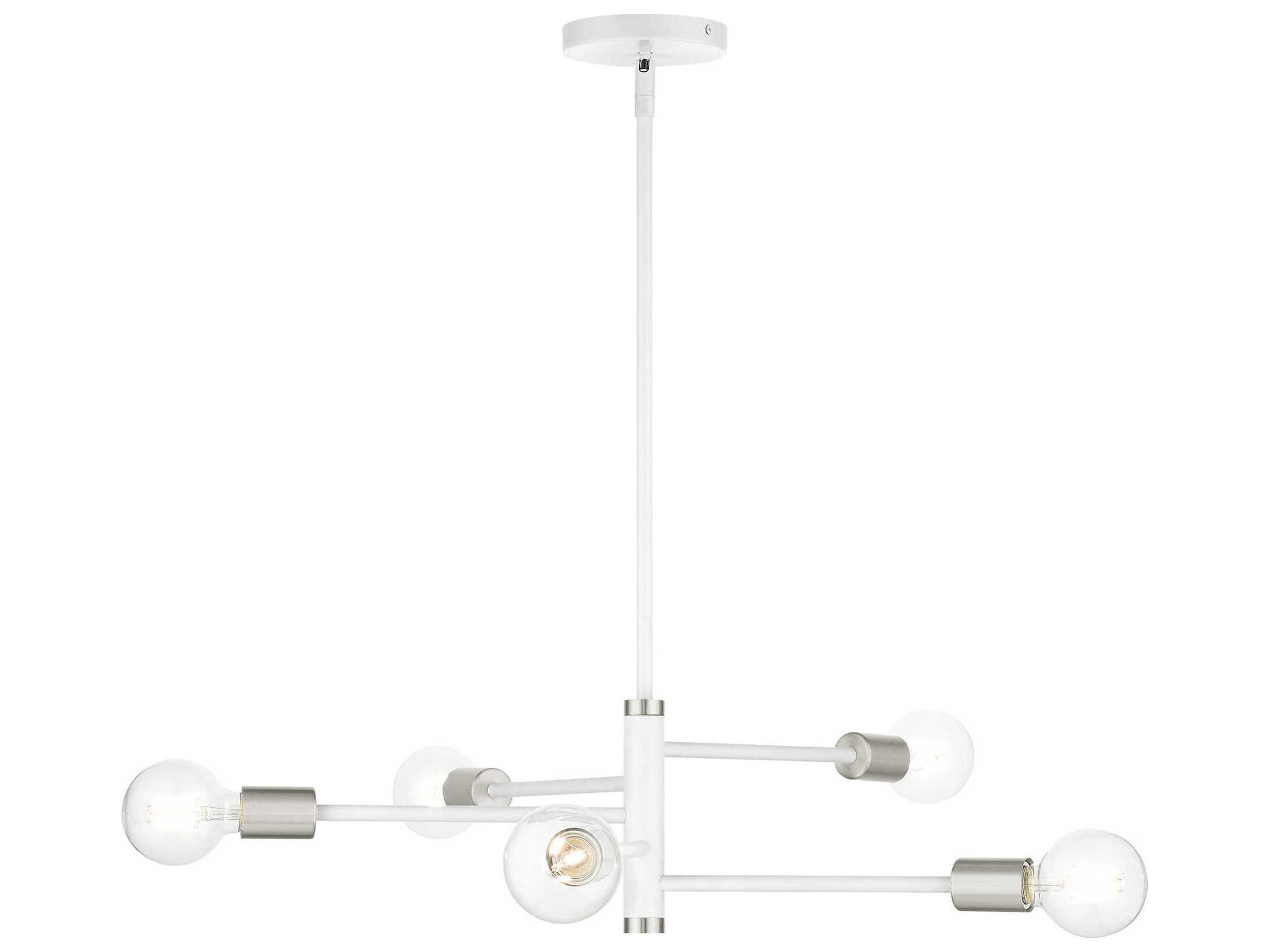 Livex Lighting Bannister 5-Light White Linear Chandelier