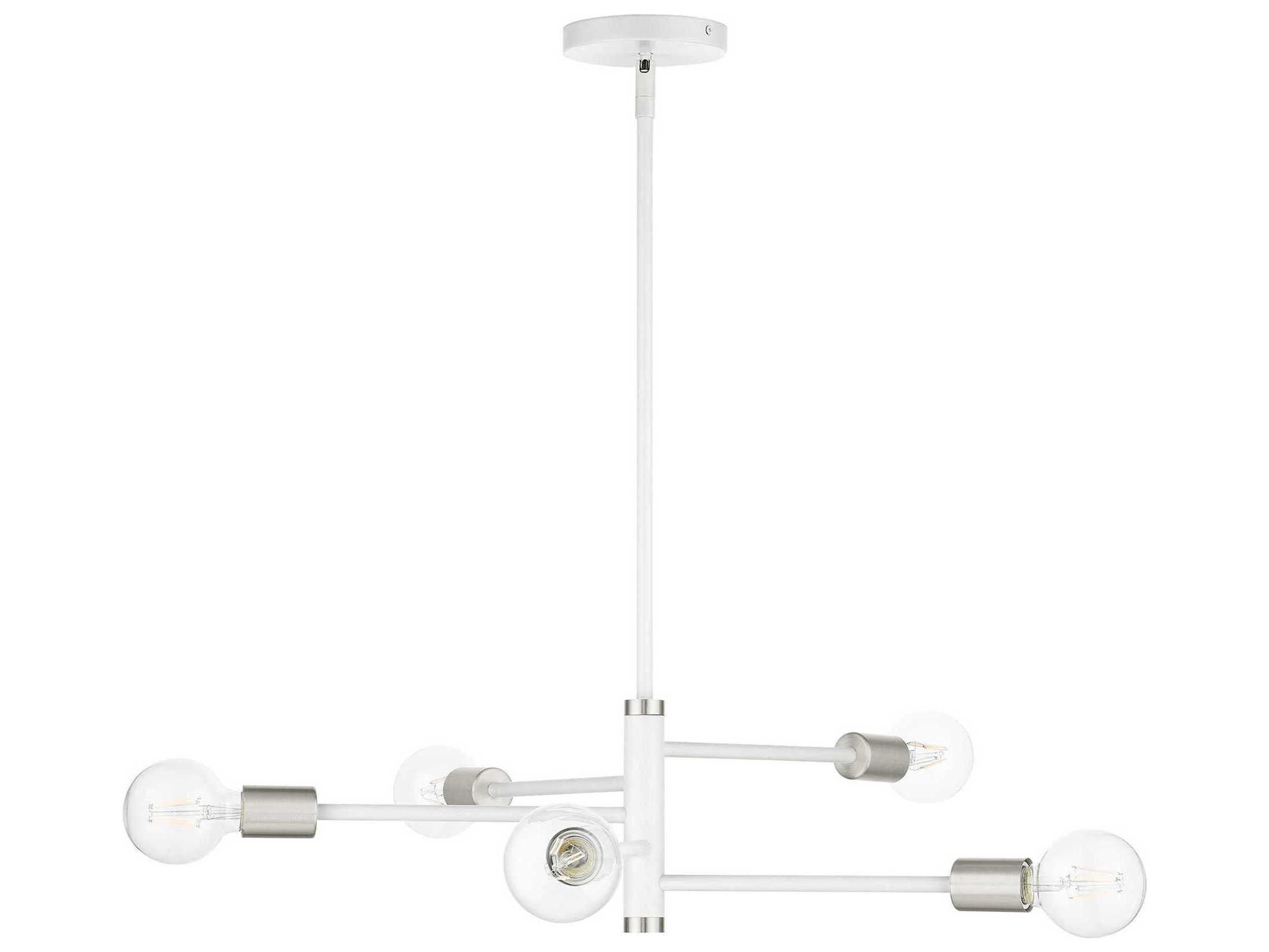 Livex Lighting Bannister 5-Light White Linear Chandelier