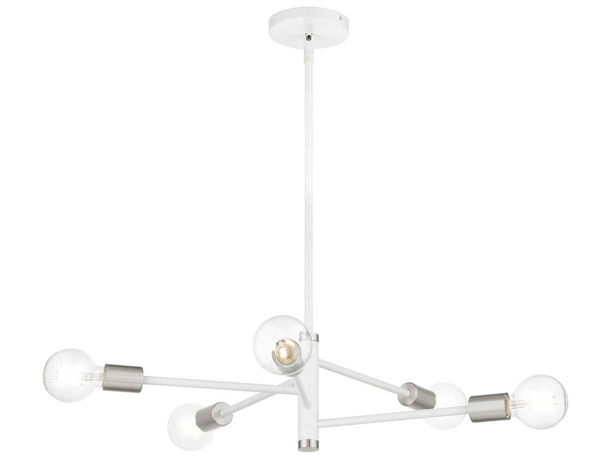 Livex Lighting Bannister 5-Light White Linear Chandelier