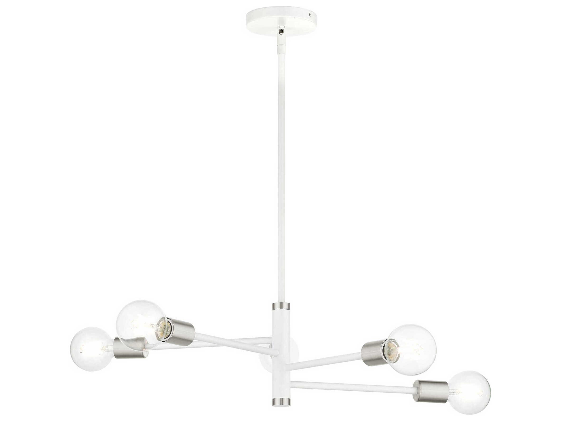 Livex Lighting Bannister 5-Light White Linear Chandelier