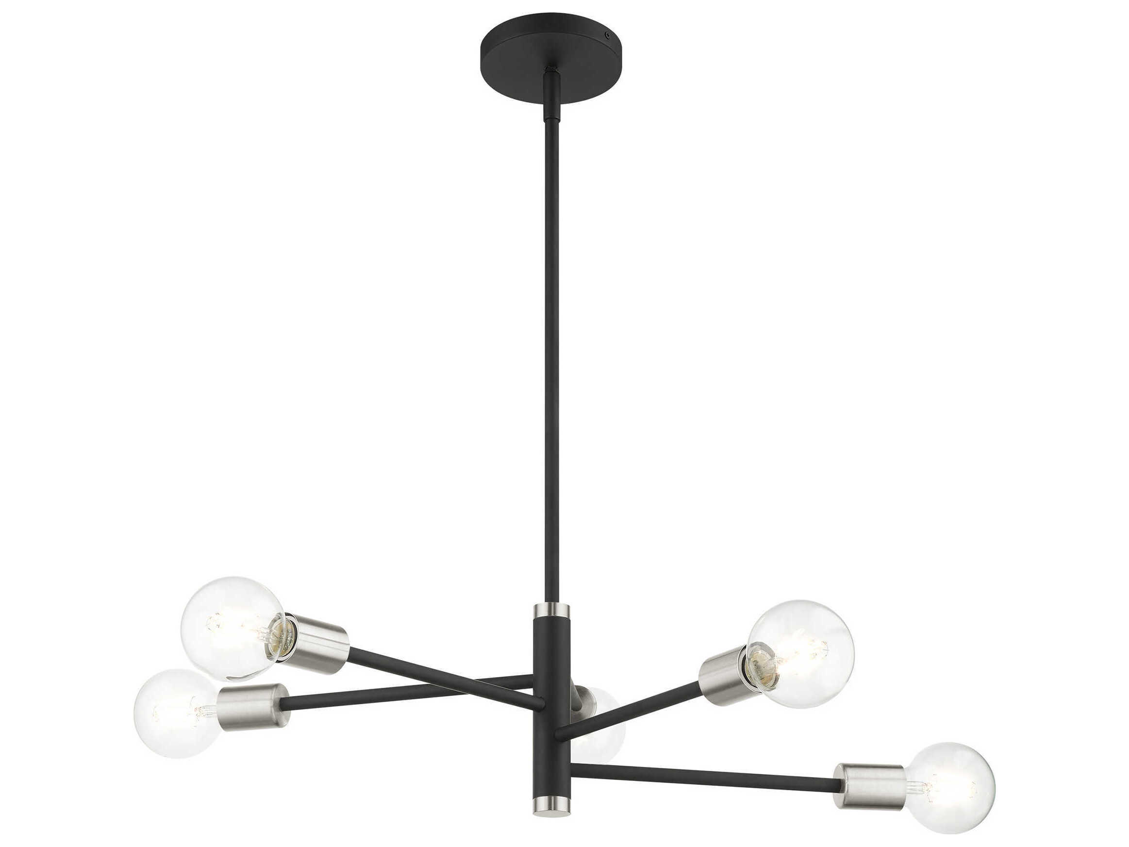 Livex Lighting Bannister 5-Light Black Linear Chandelier