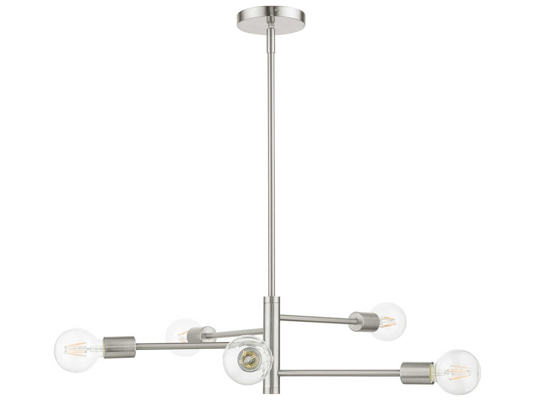 Livex Lighting Bannister 5-Light Brushed Nickel Linear Chandelier