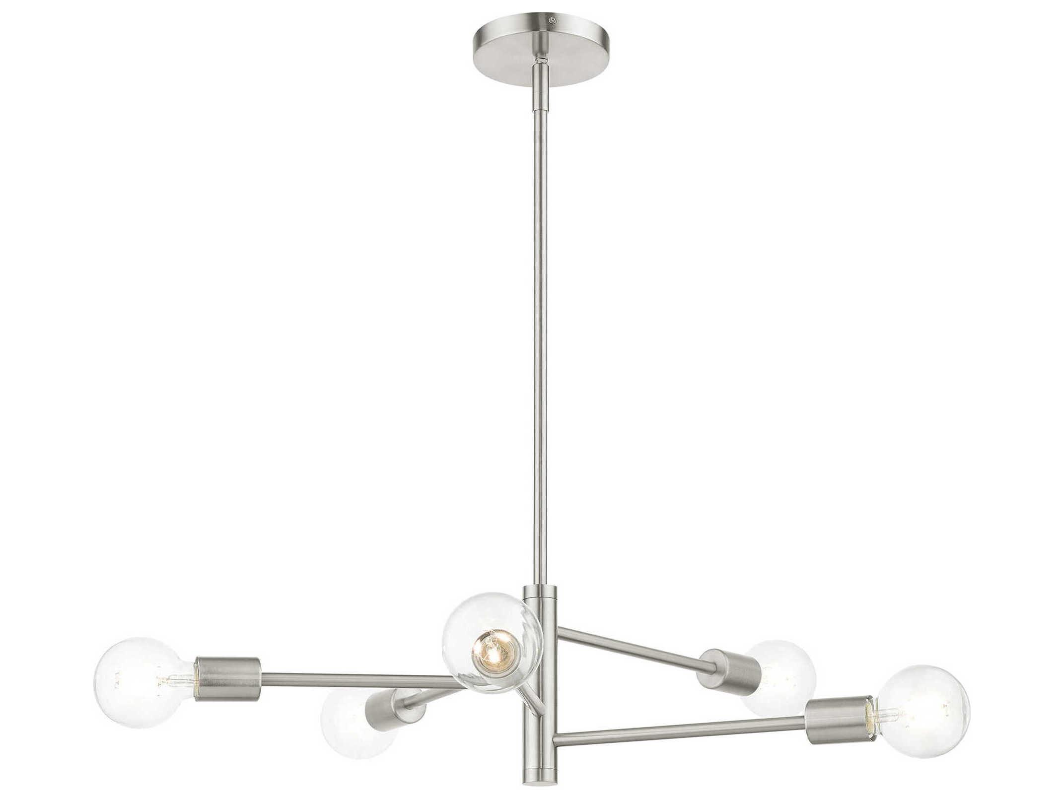 Livex Lighting Bannister 5-Light Brushed Nickel Linear Chandelier