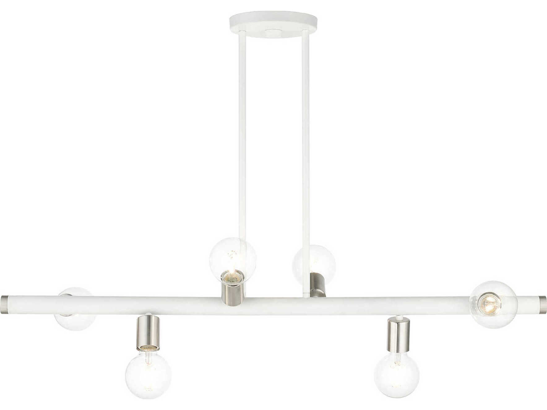 Livex Lighting Bannister 6-Light White Linear Island Pendant