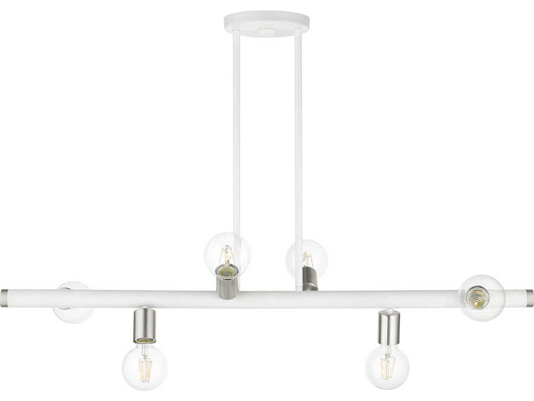 Livex Lighting Bannister 6-Light White Linear Island Pendant