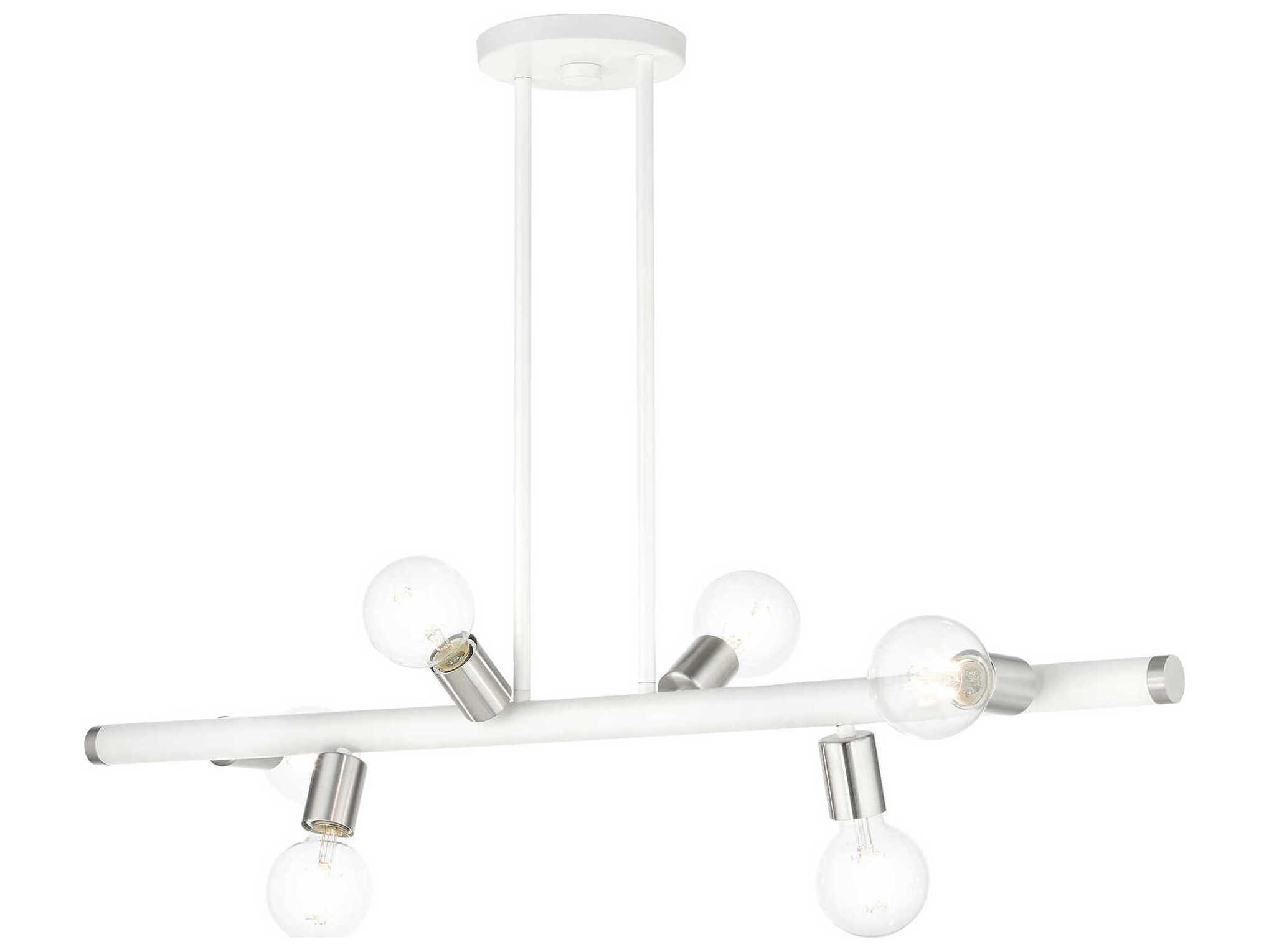 Livex Lighting Bannister 6-Light White Linear Island Pendant