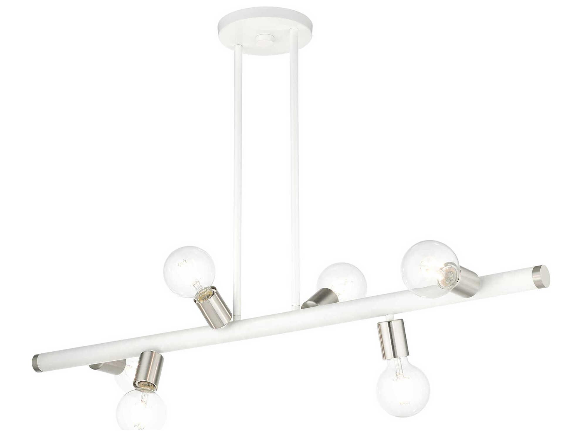 Livex Lighting Bannister 6-Light White Linear Island Pendant