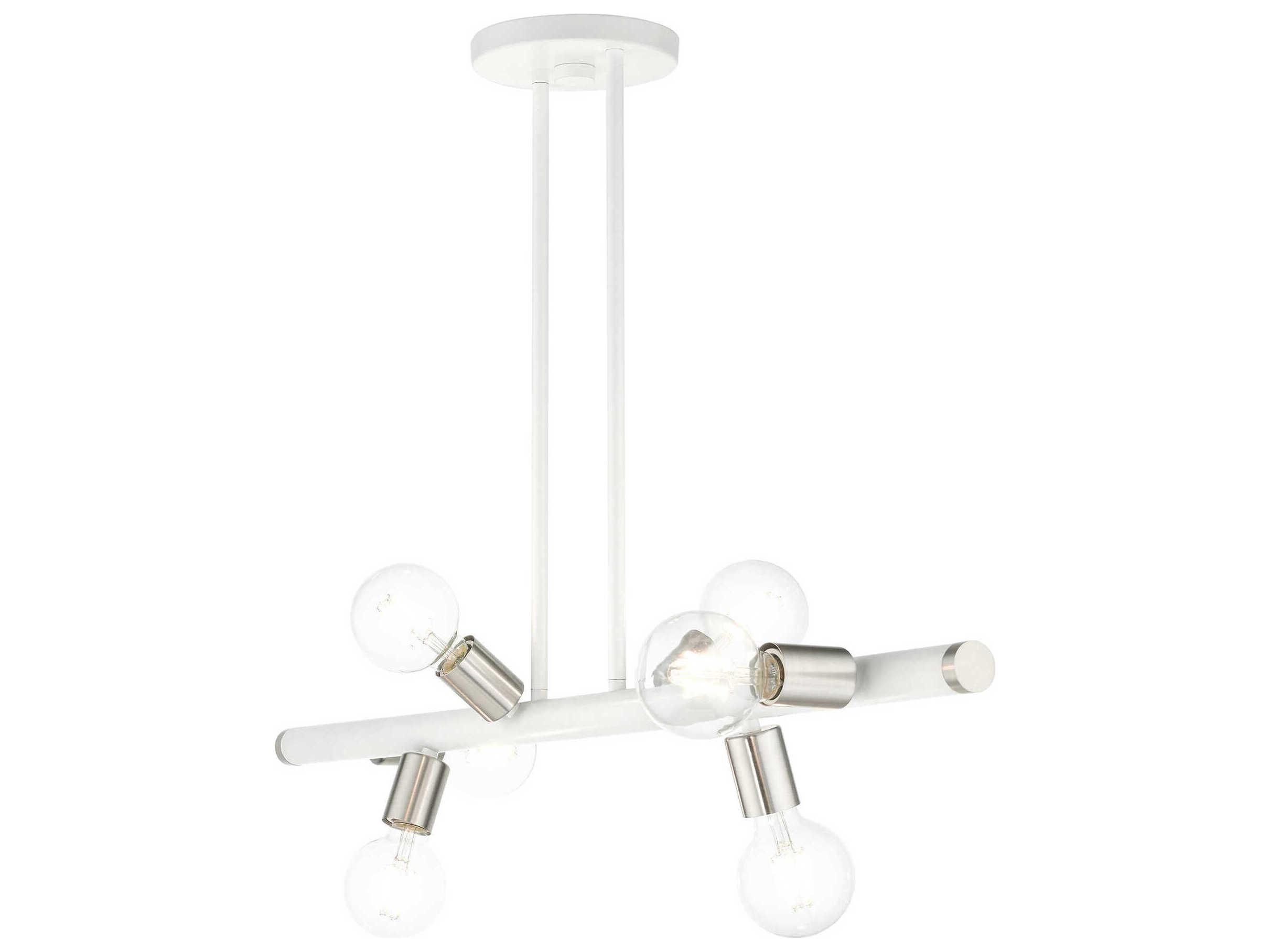 Livex Lighting Bannister 6-Light White Linear Island Pendant