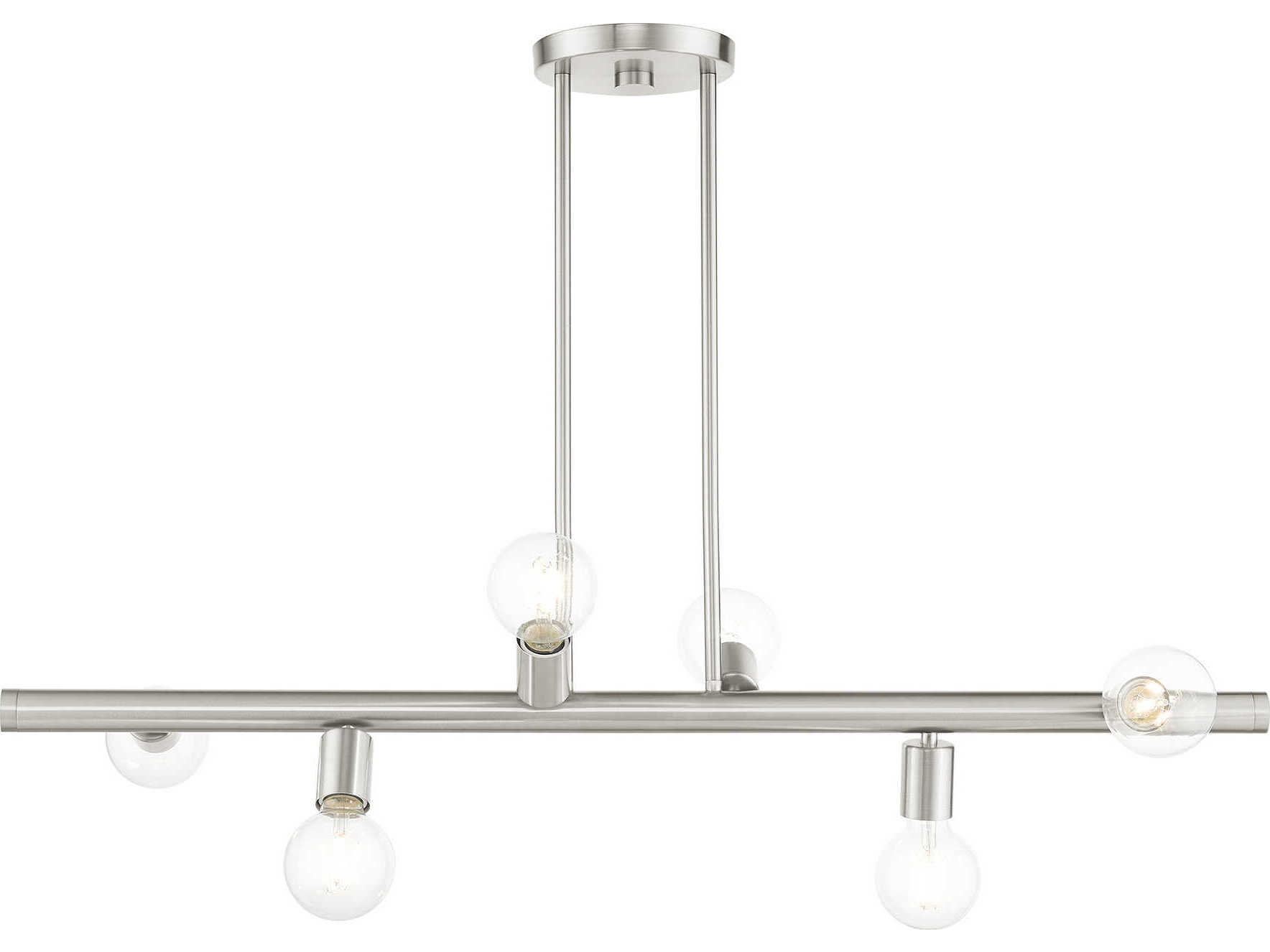 Livex Lighting Bannister 6-Light Brushed Nickel Linear Island Pendant