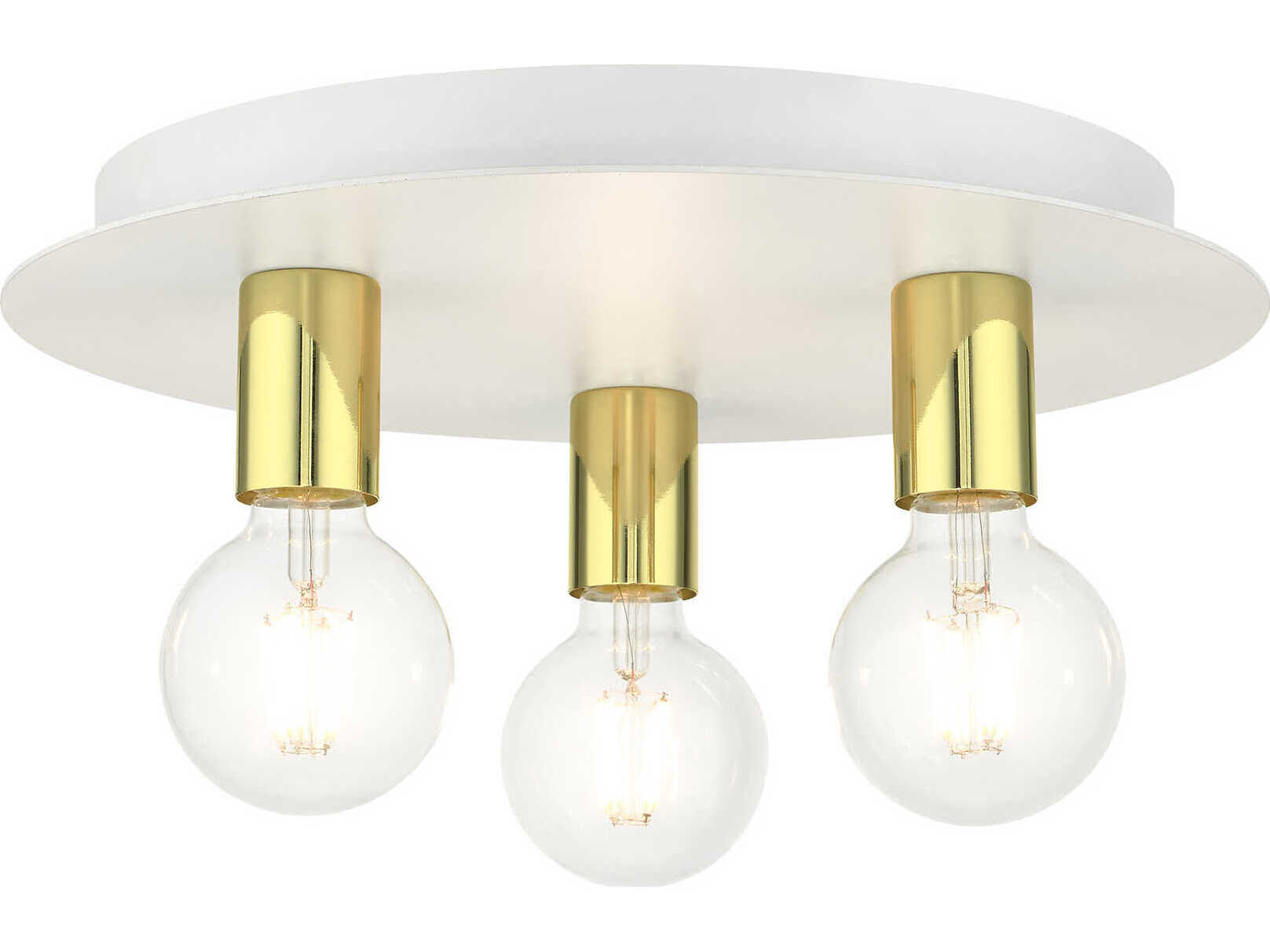 Livex Lighting Hillview 3-Light White Globe Semi Flush Mount