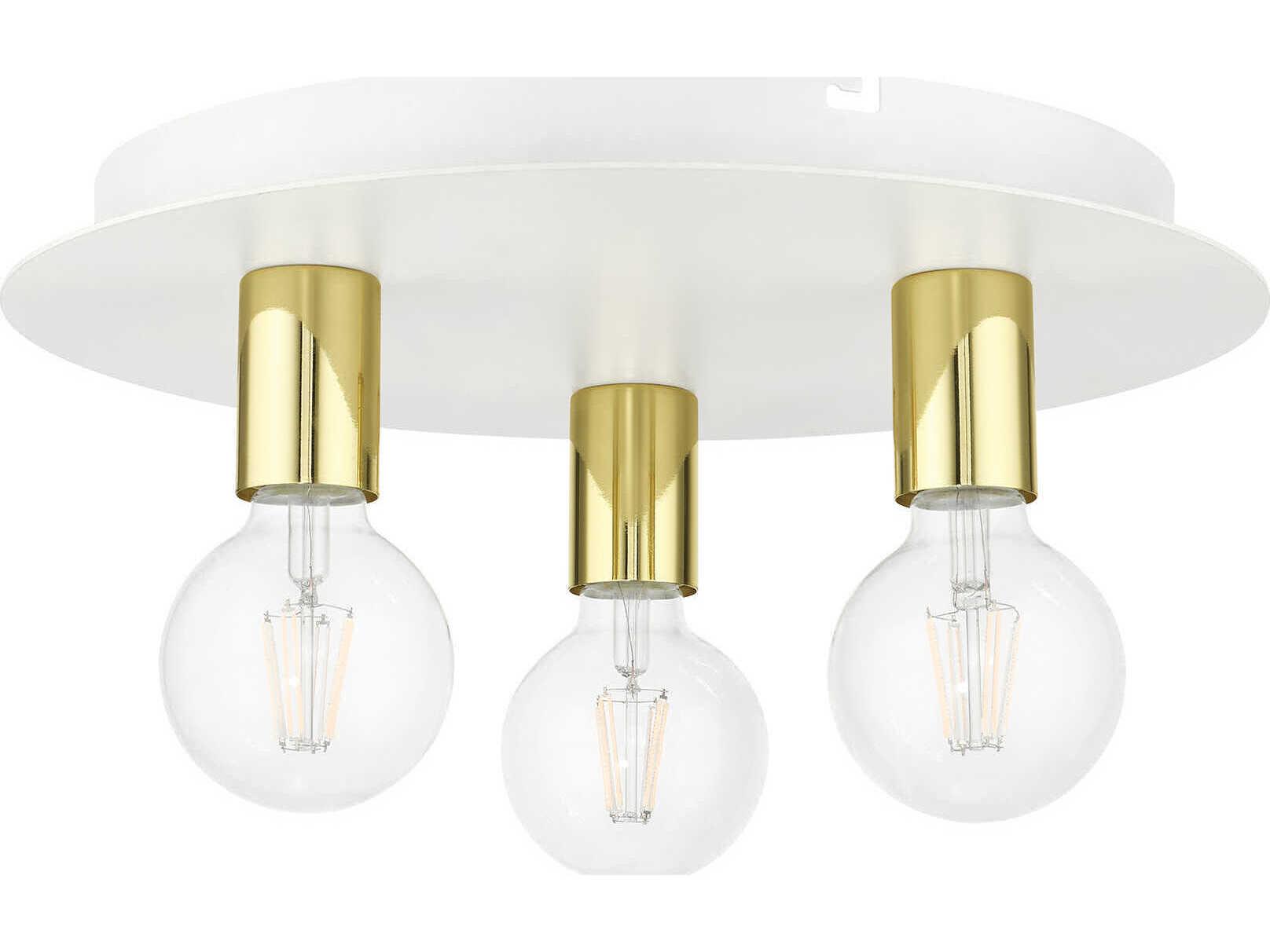 Livex Lighting Hillview 3-Light White Globe Semi Flush Mount