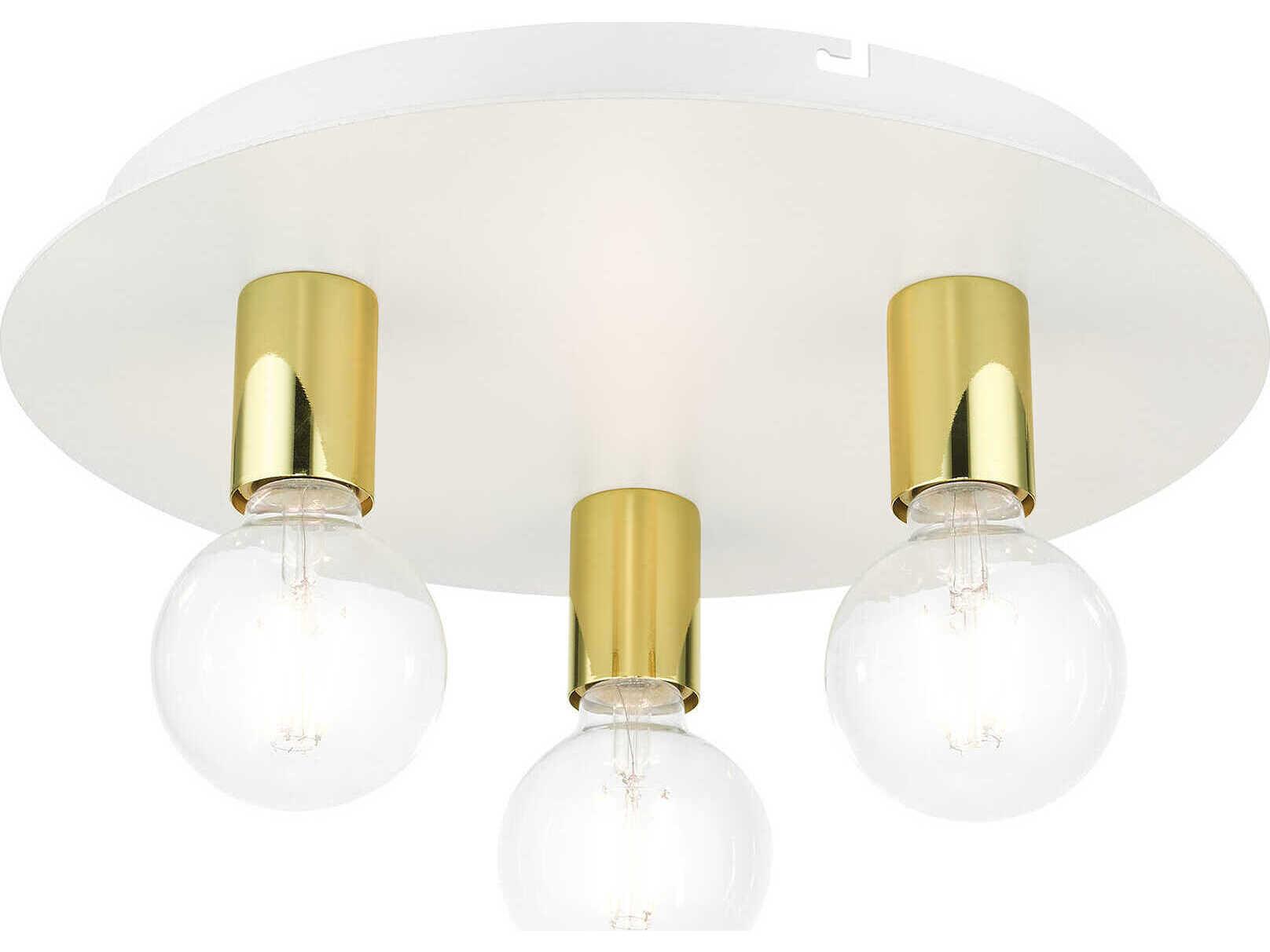 Livex Lighting Hillview 3-Light White Globe Semi Flush Mount