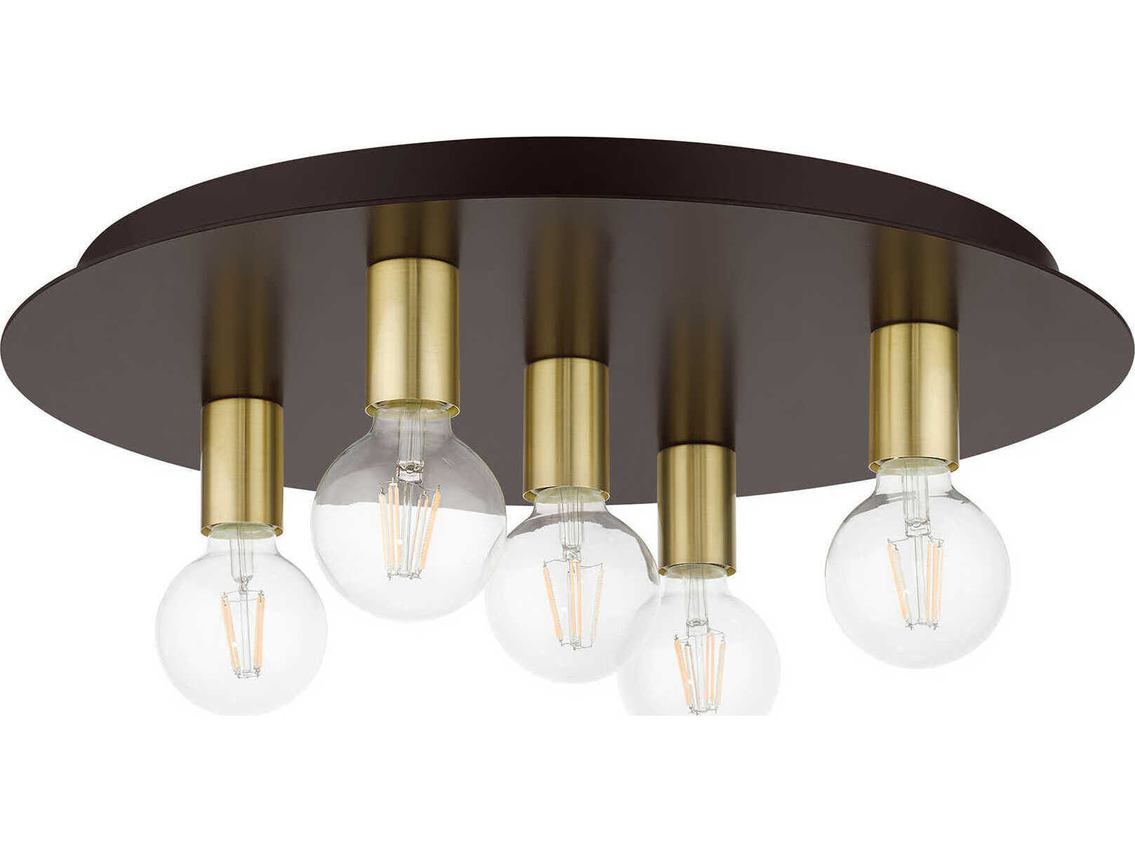 Livex Lighting Hillview 5-Light Bronze Globe Semi Flush Mount